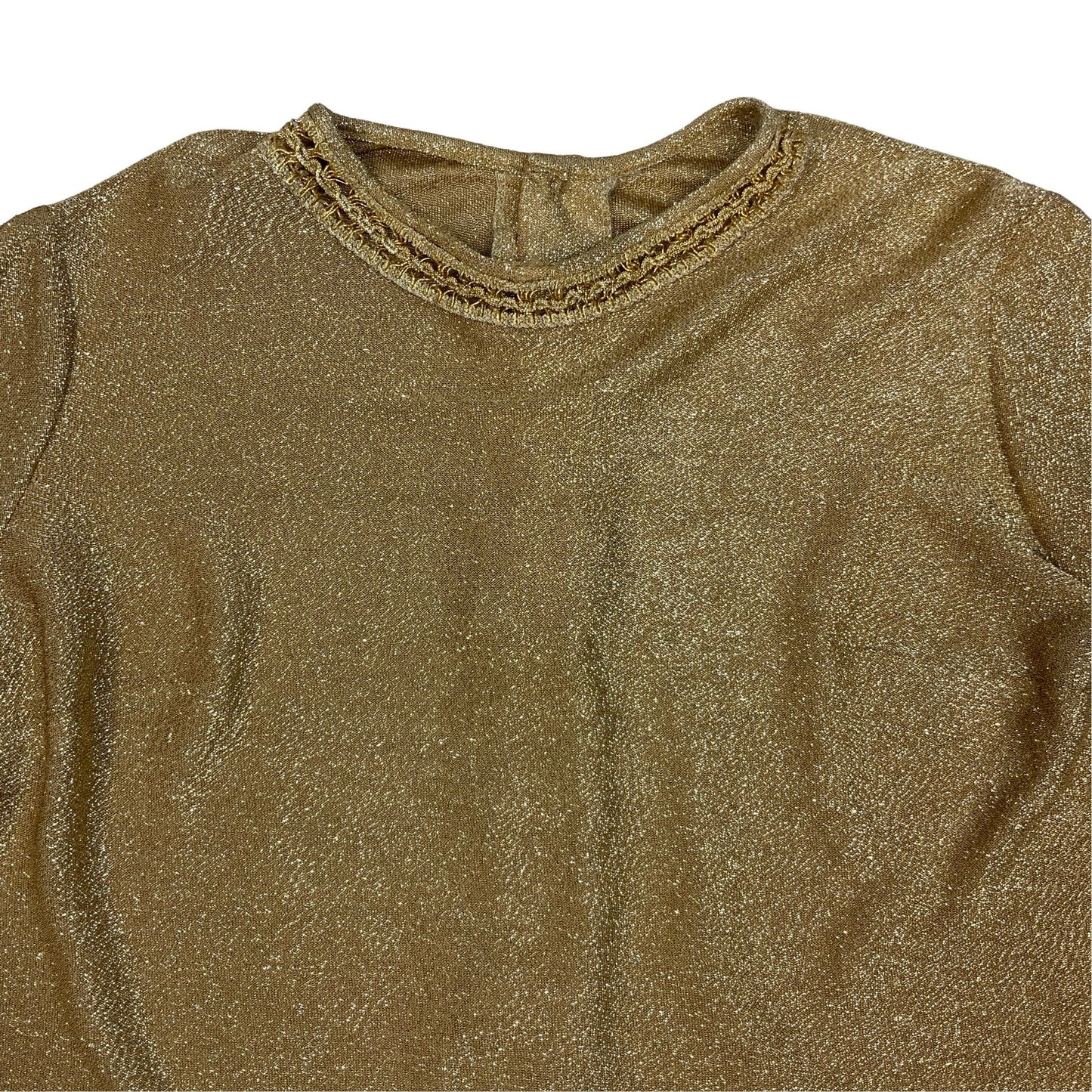 Vintage Glittery Gold Long Sleeve Blouse 18 20