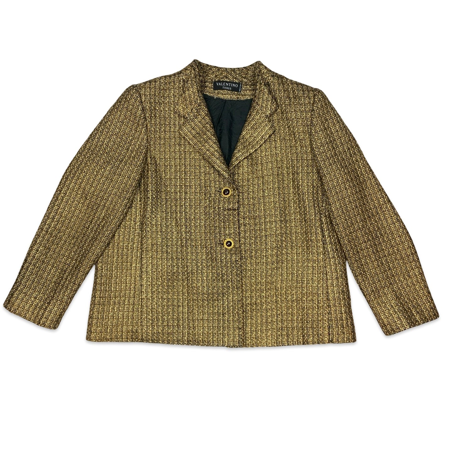 80s Gold & Black Wool Blazer 18 20
