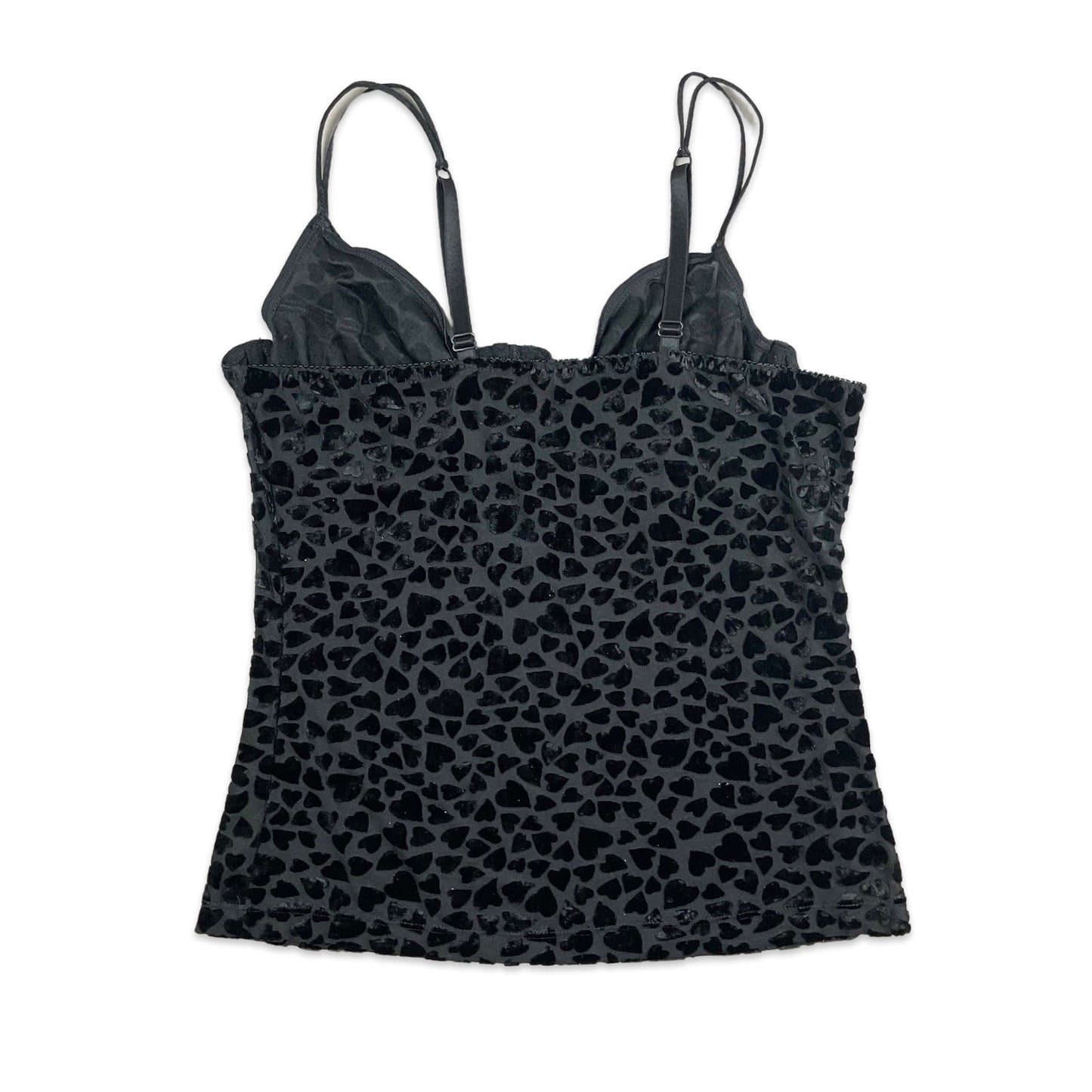 90s Black Velvet Heart Pattern Bustier Top 10 12
