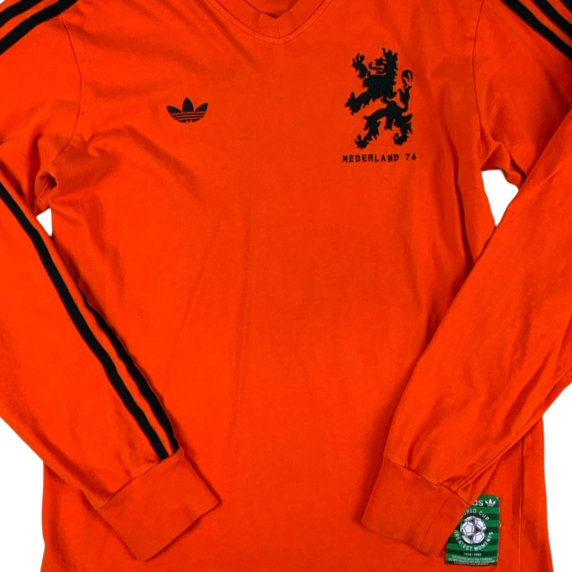 Vintage HOLLAND 1974 Adidas Original Total Football Orange T-Shirt S