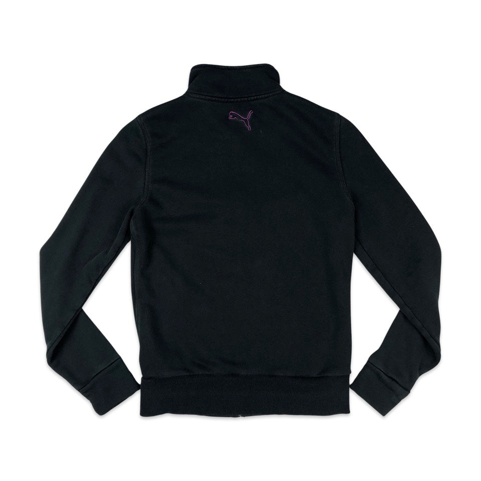 Black Puma Black Zip-up Sweater Track jacket UK 8 10