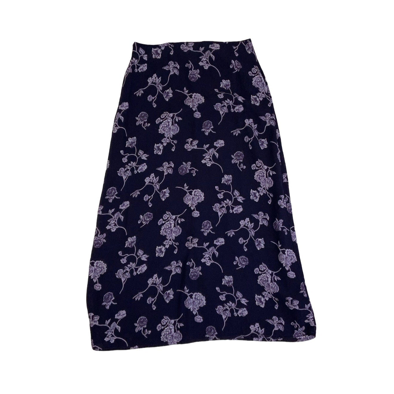 Vintage 90s Y2K ‘Etam’ Purple White Floral Midi Skirt 8 10