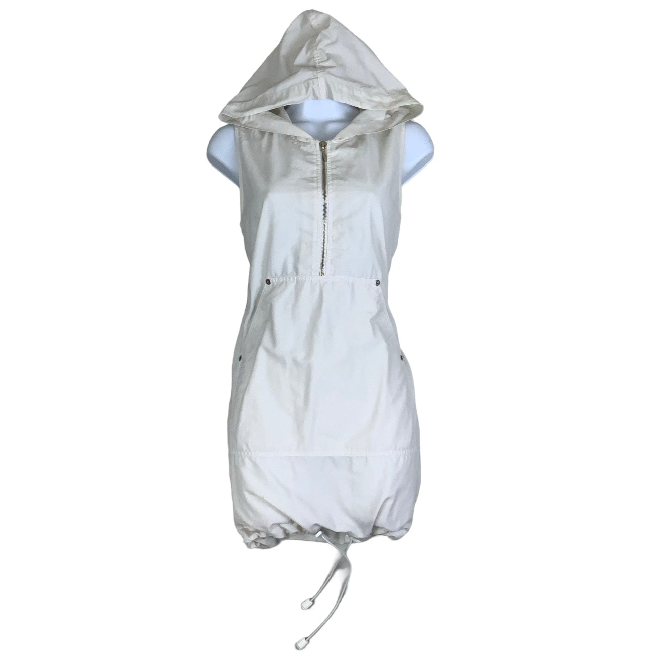 Vintage 90s Y2K ‘Miss Etam’ White Cargo Hooded Mini Dress 12 14