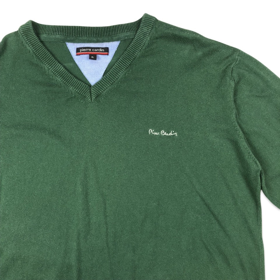 Pierre Cardin Green V Neck Knit Jumper L