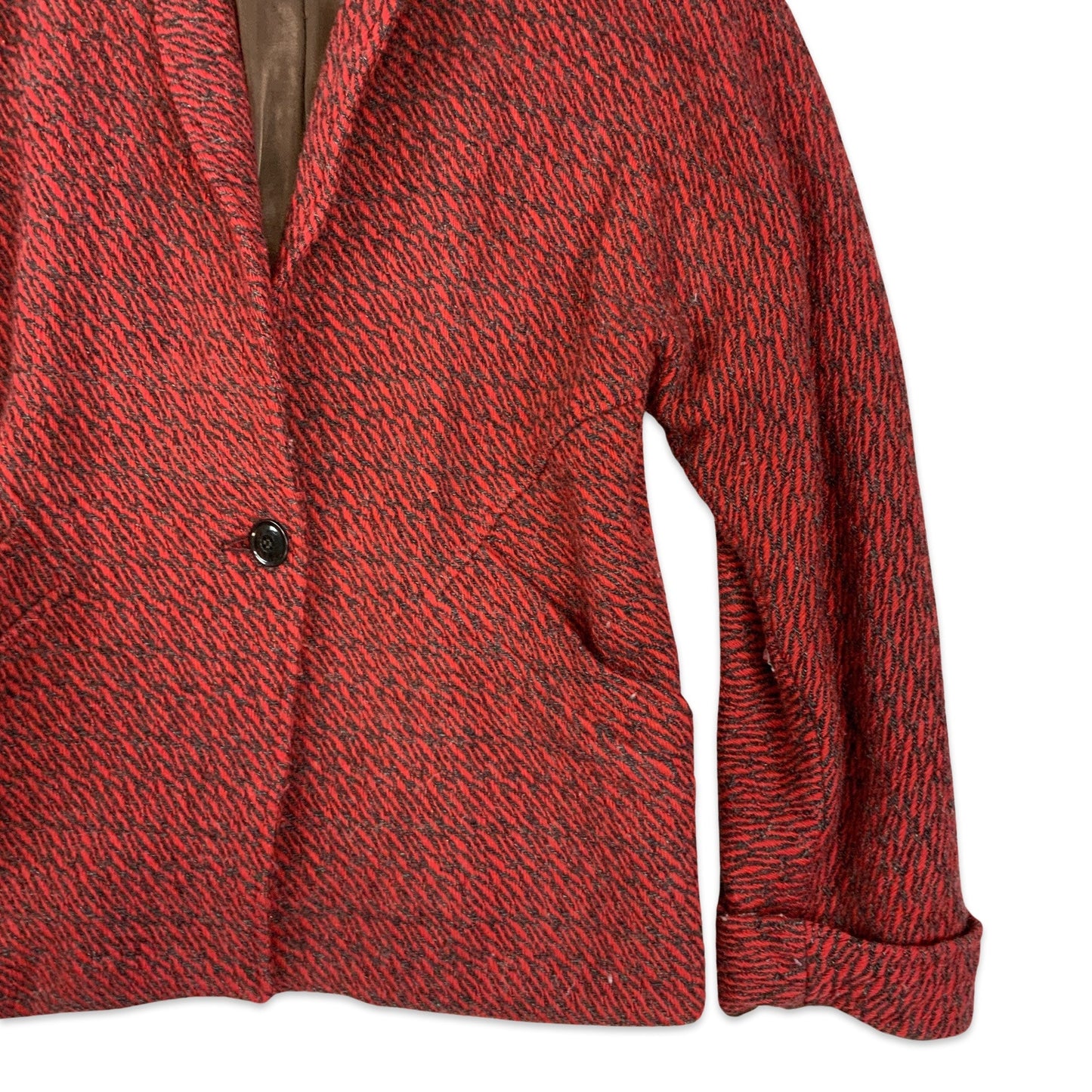 Vintage 90s Red and Black Wool Coat 16