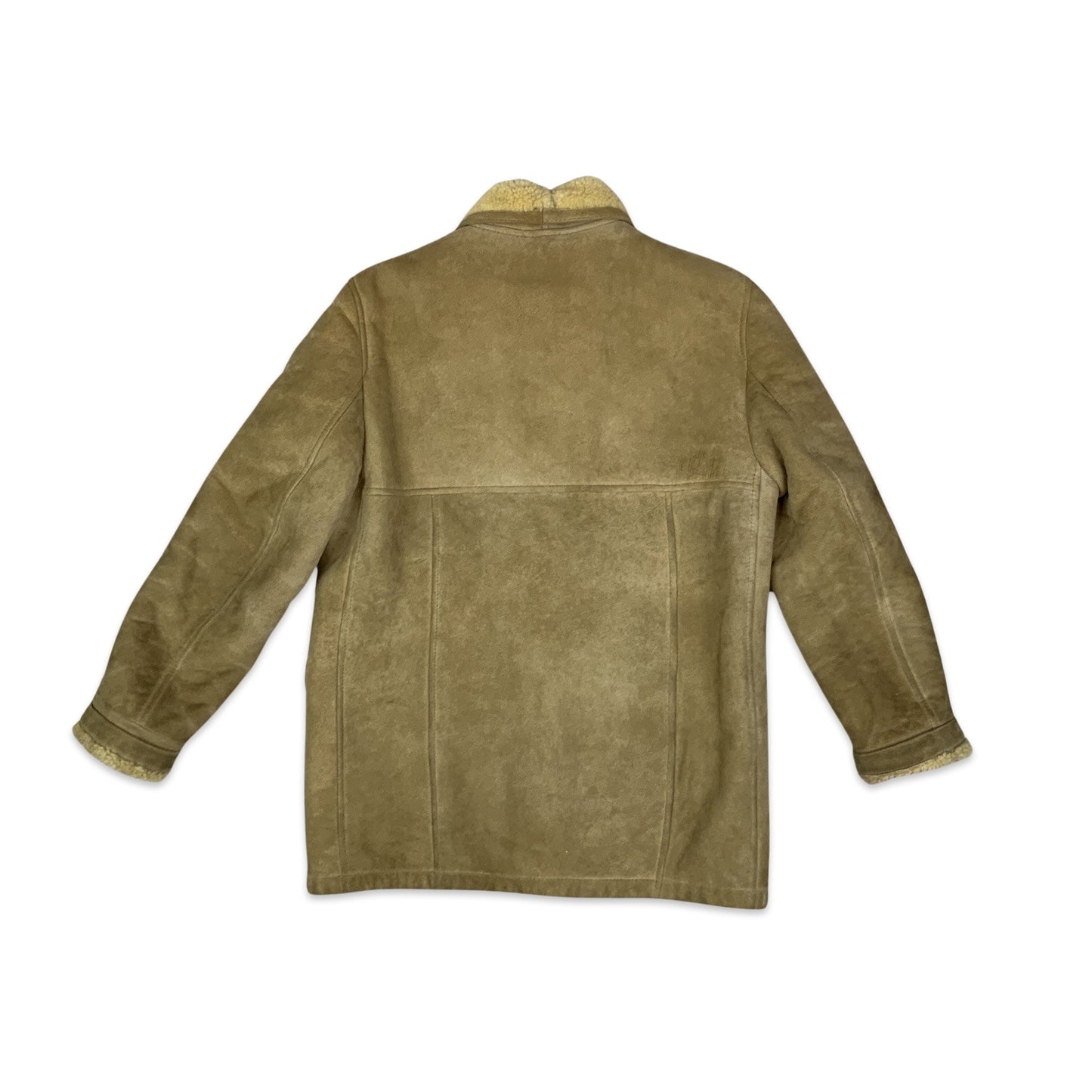 Vintage 80s Cream Sheepskin Shearling Coat M