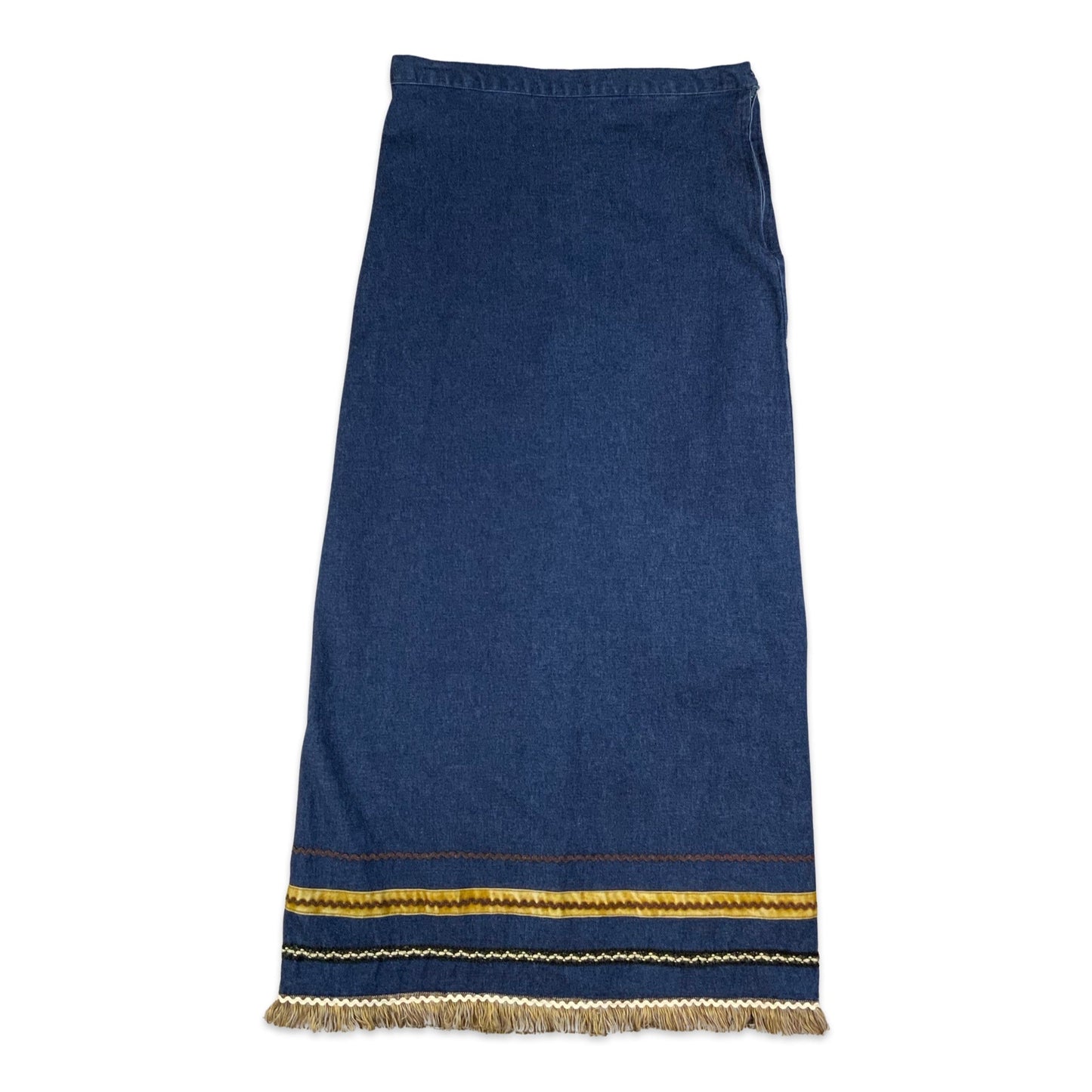 90s Dark Denim Maxi Skirt 8 10 12