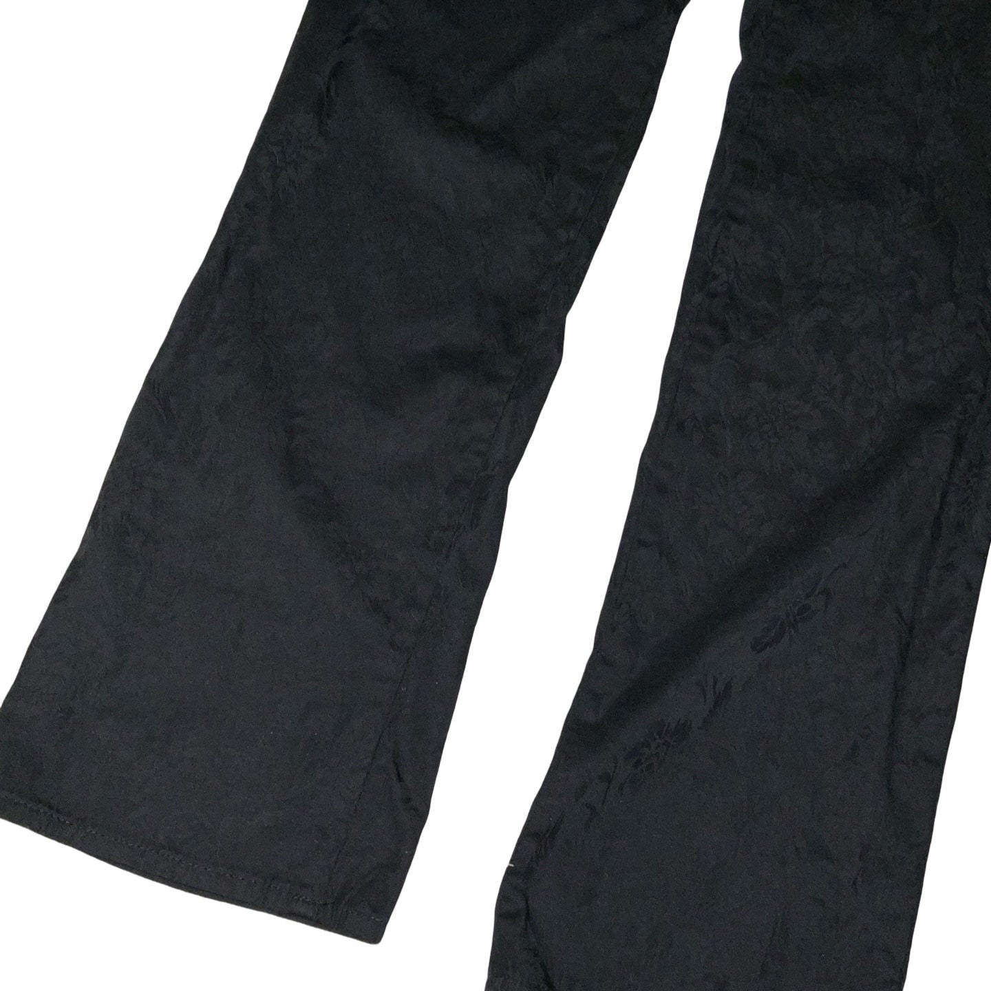 Vintage 70s ‘Golf & Golf’ High Waisted Black Paisley Botanical Gothic Flared Trousers 8 10