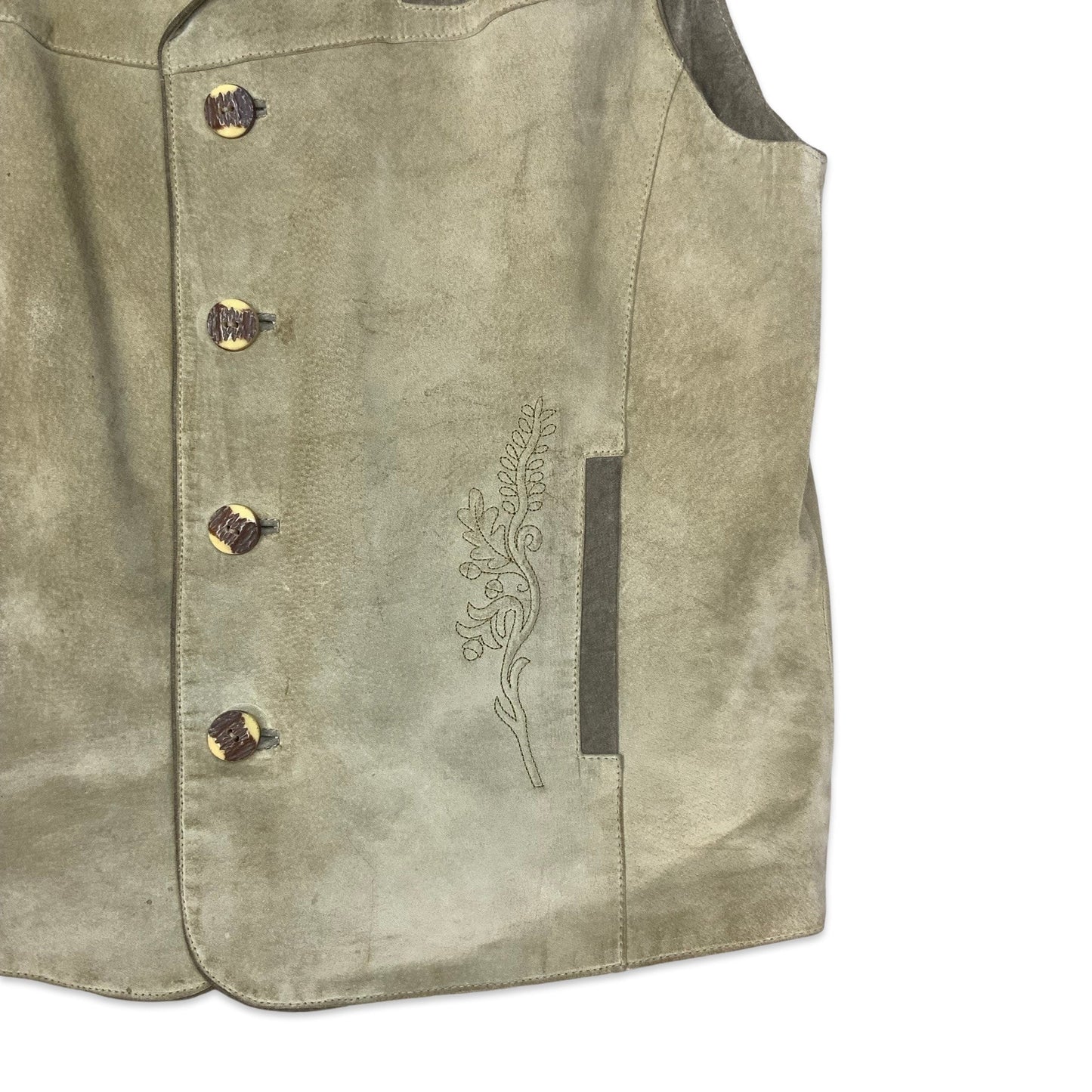 Vintage Suede Beige Waistcoat 22