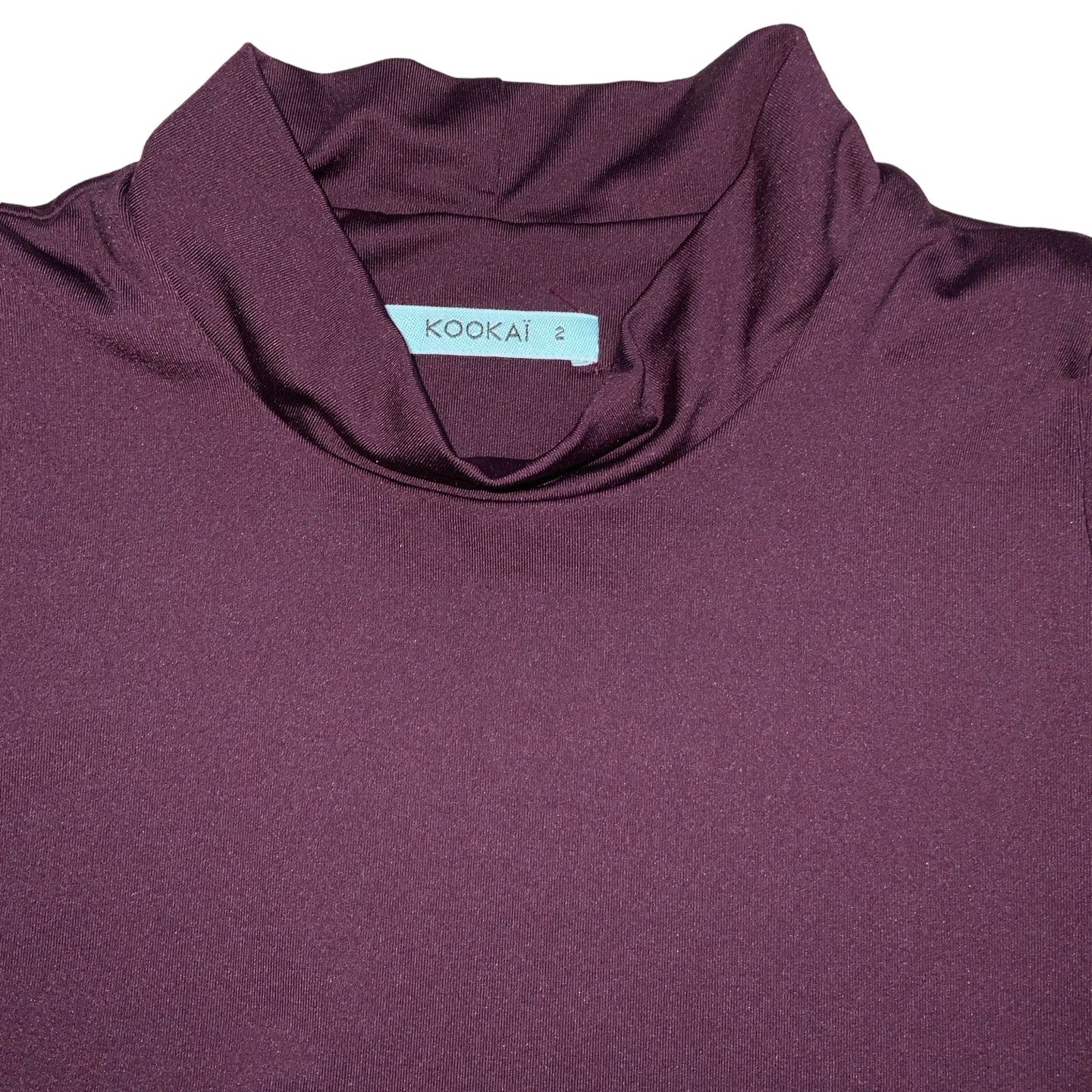 Vintage 90s ‘Kookai’ High Neck Burgundy Maxi Dress XS 4 6