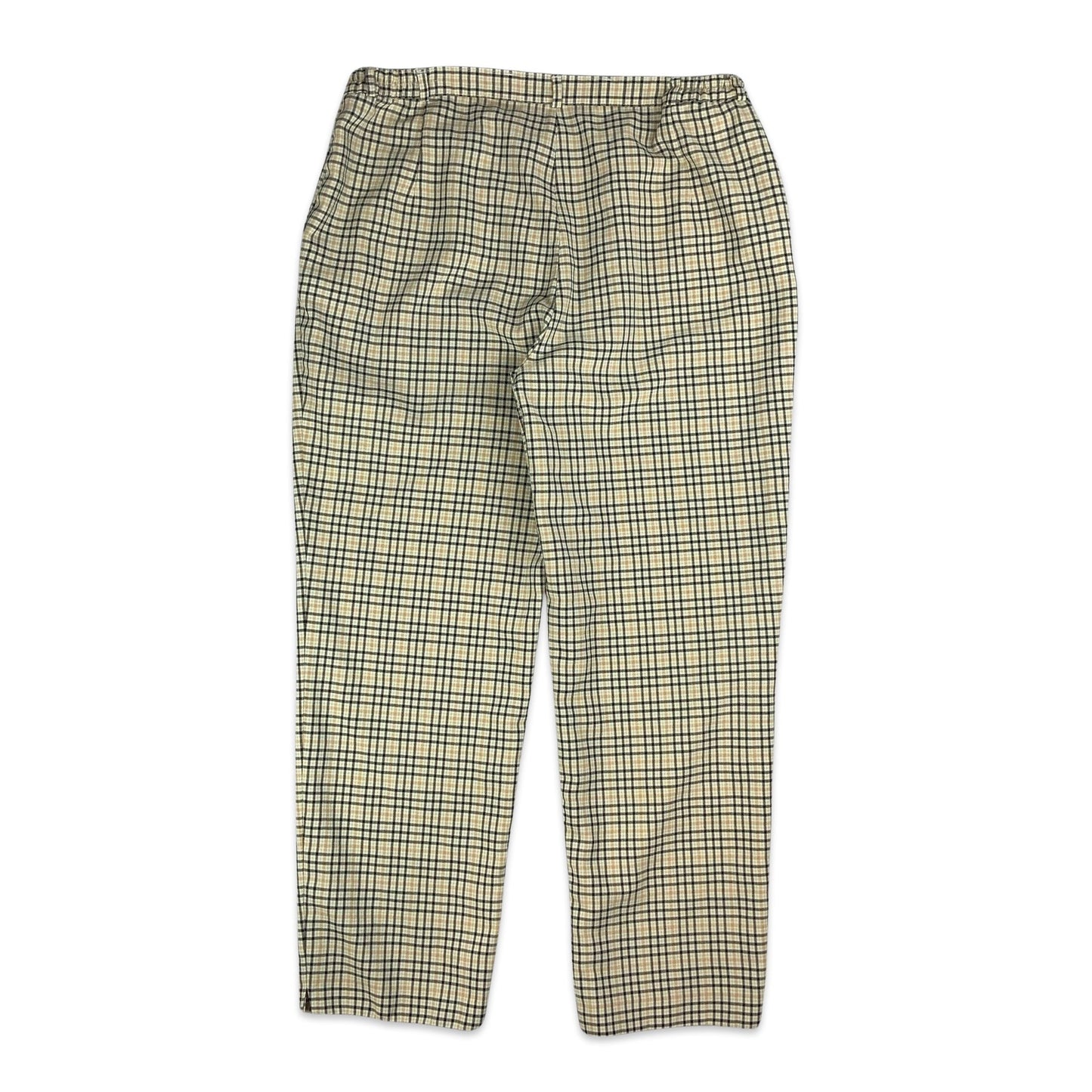 Vintage Beige & Black Tartan Trouser 12 14 16 18