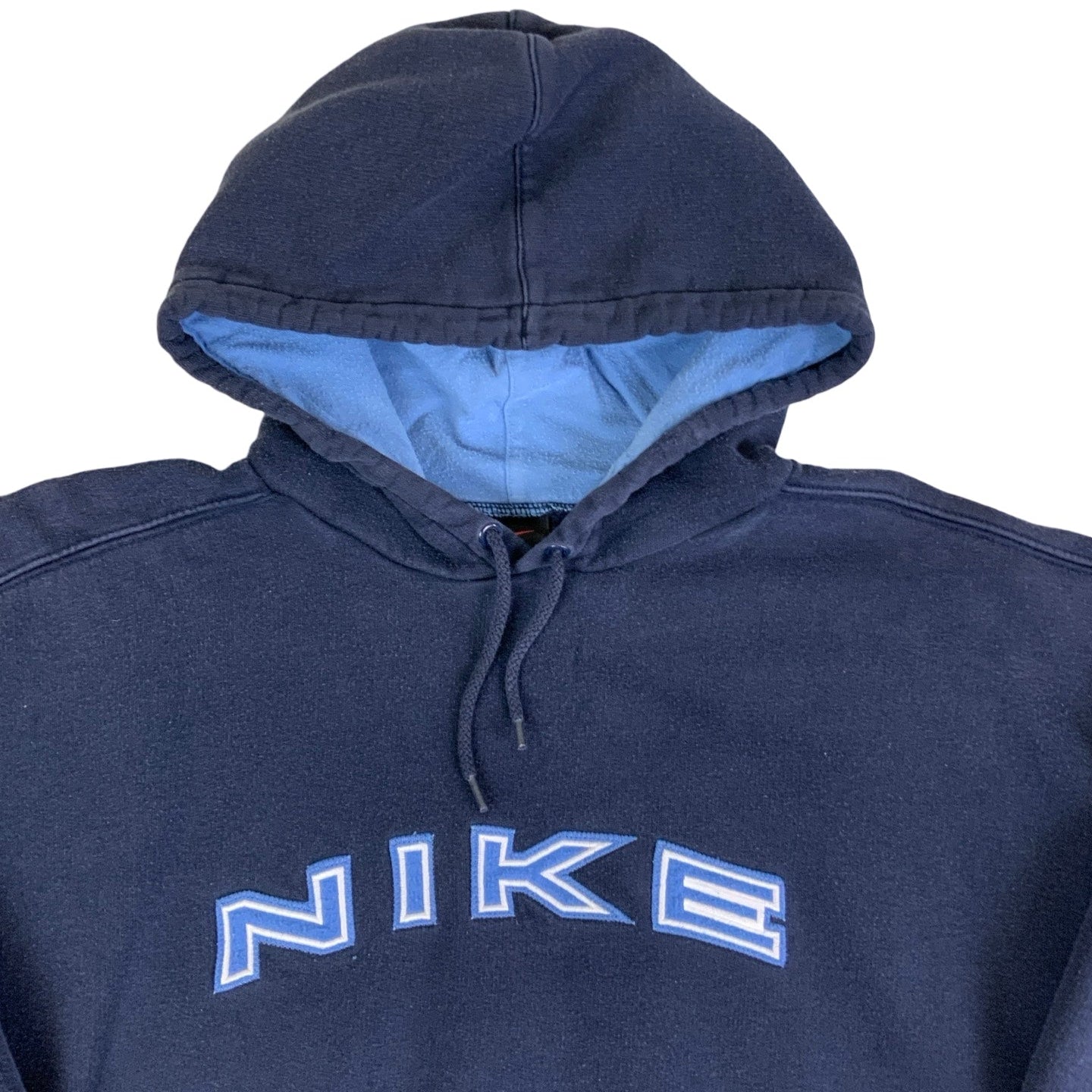 Vintage 90s Nike Spell Out Blue Hoodie L XL