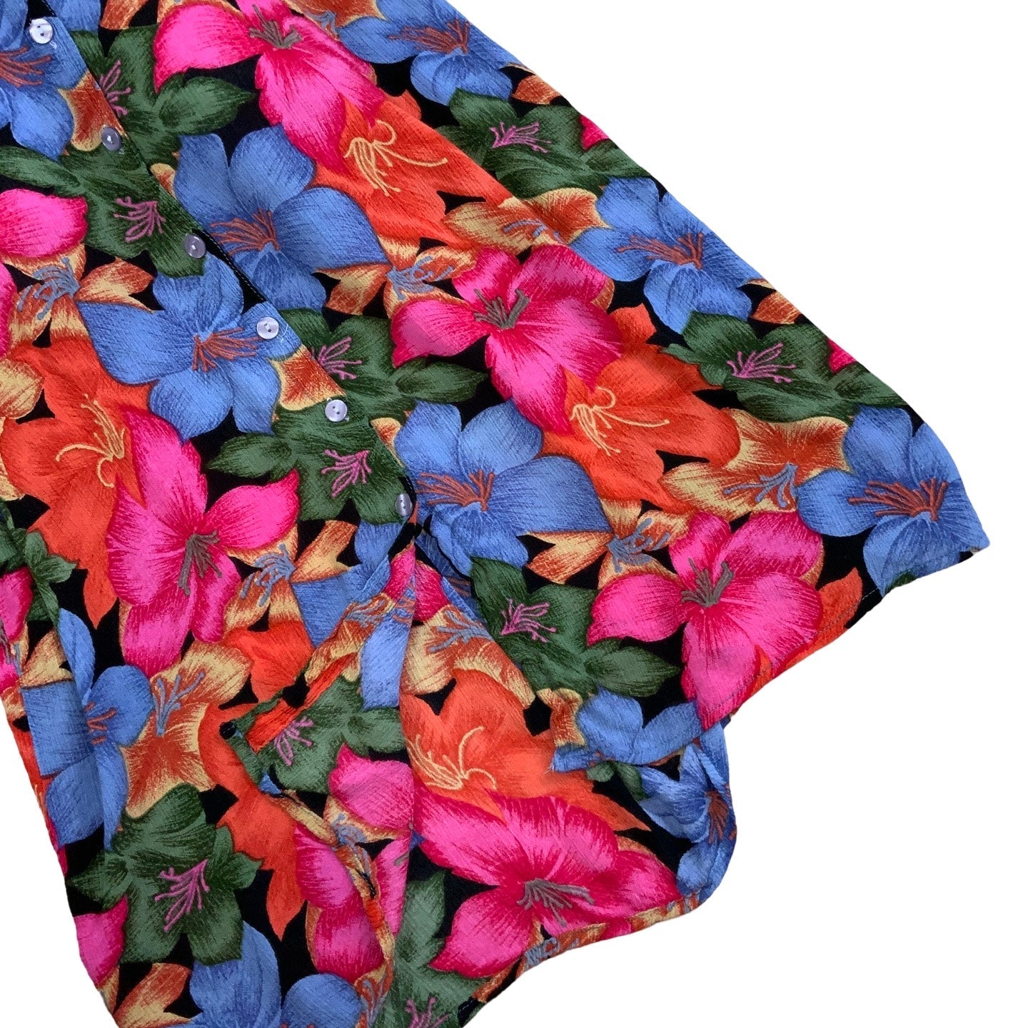 Vintage 90s Y2k Blue Orange Pink Green Floral Sleeveless Maxi Dress 12 14