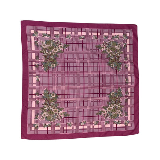 Vintage Pink Floral Striped Scarf