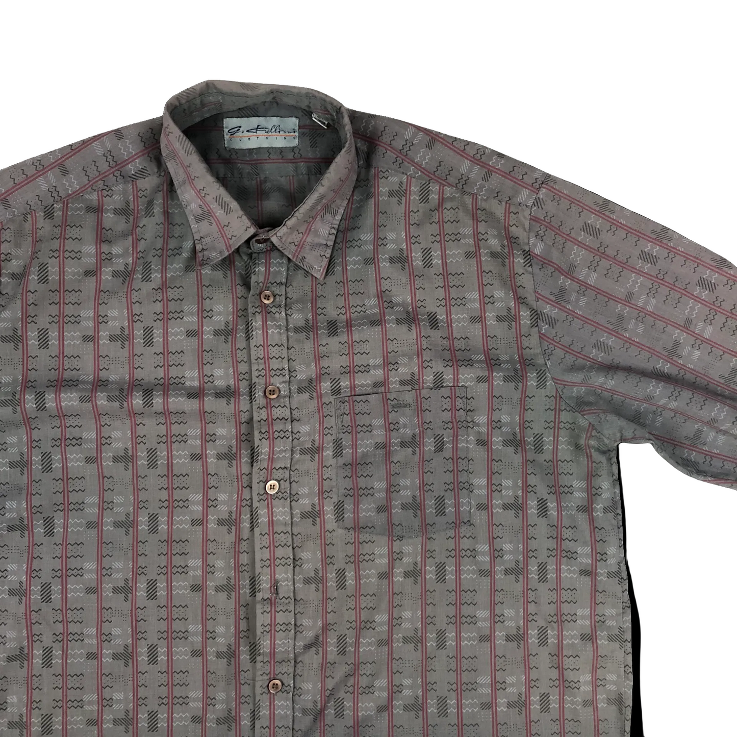 Vintage 80s 90s Purple Abstract Pattern Shirt XL