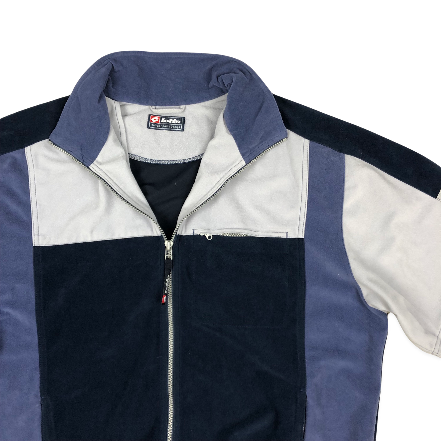 Vintage Lotto Blue and Grey Zip-up Track Jacket XXL
