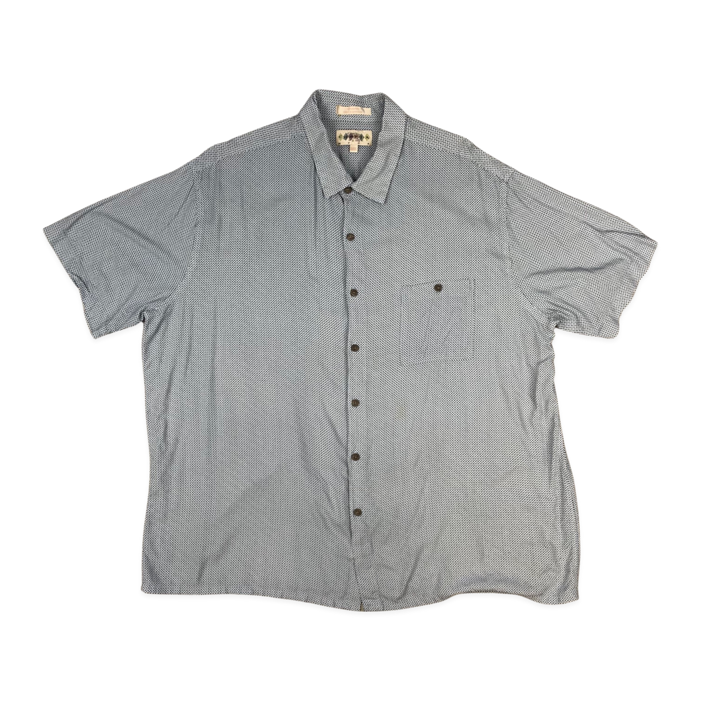 Vintage Abstract Print Blue Shirt 4XL