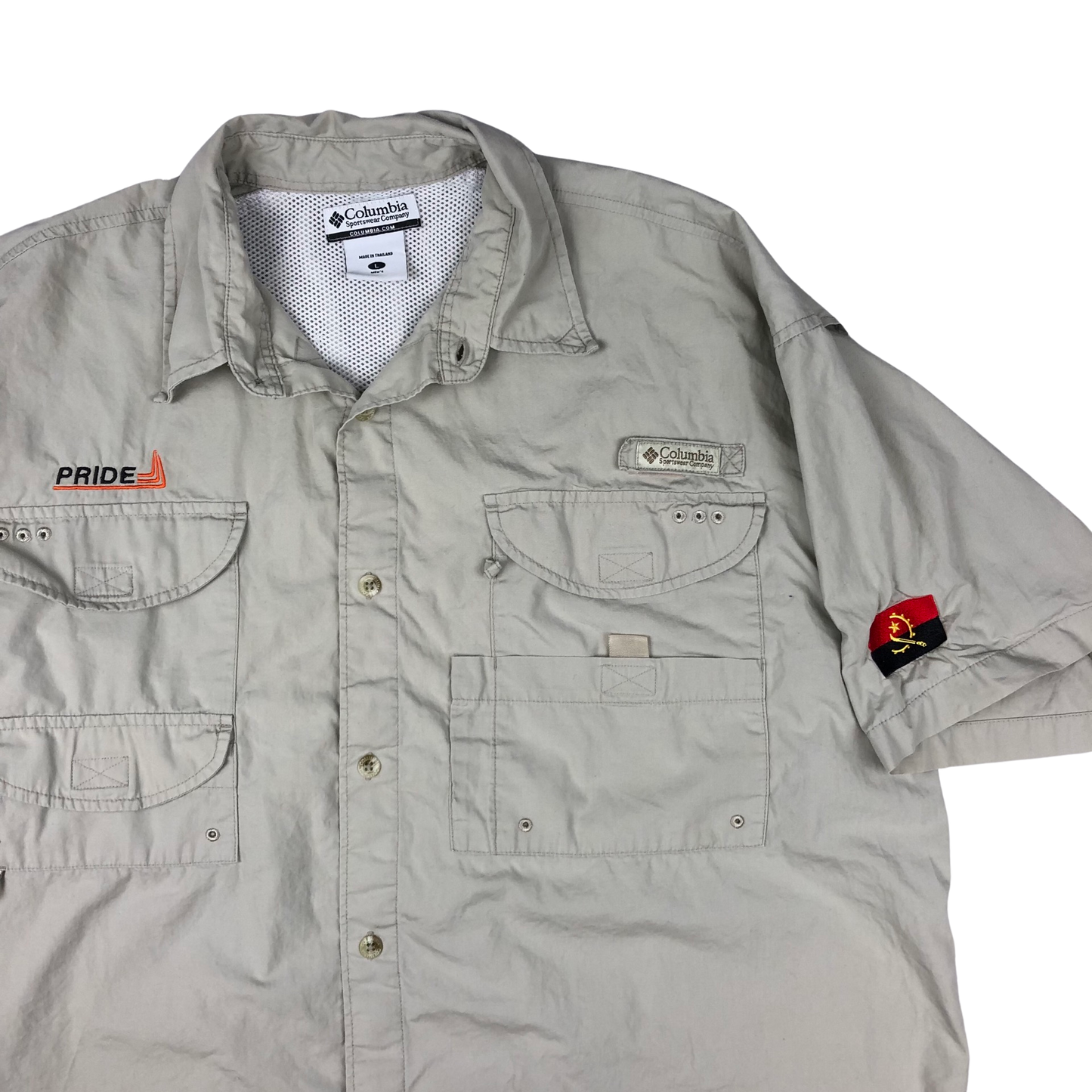 Columbia Beige Technial Gorpcore Walking Outdoor Shirt L XL