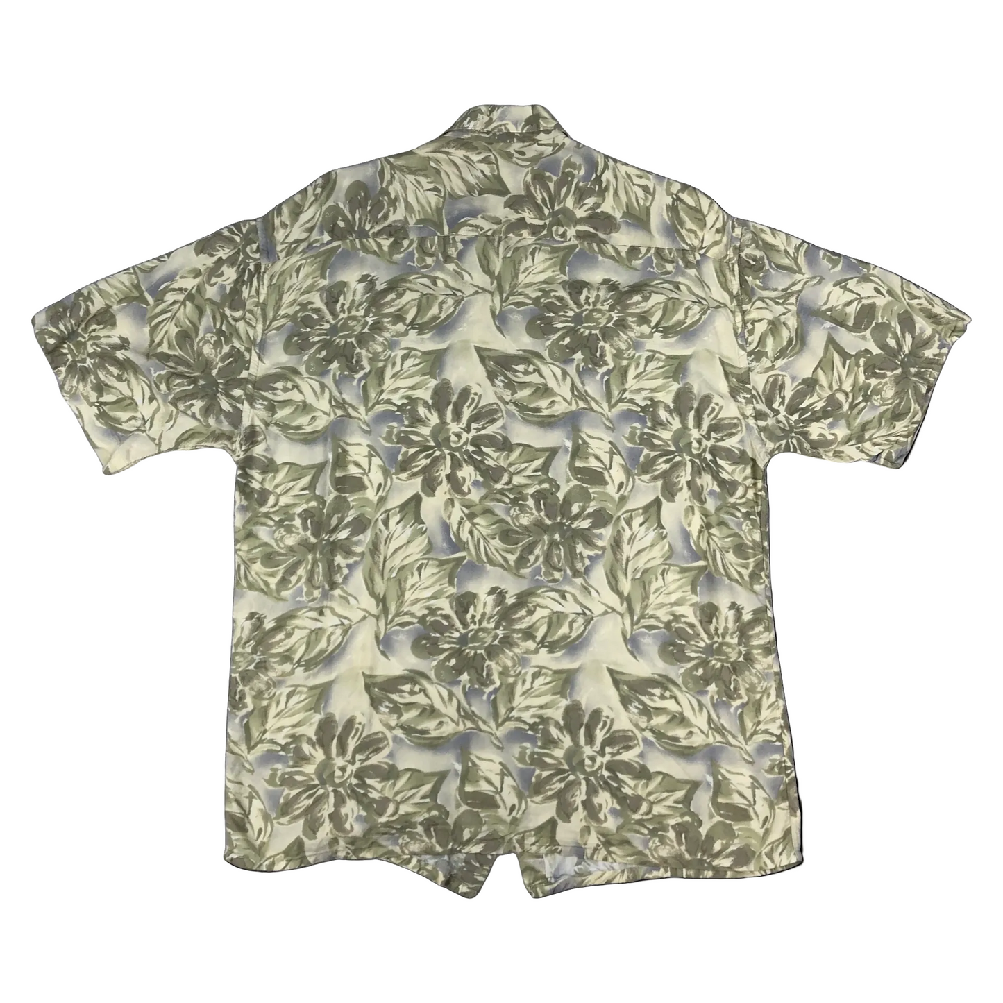 Vintage 1990s Pierre Cardin Green Grey AOP Abstract Print Short Sleeve Shirt XL