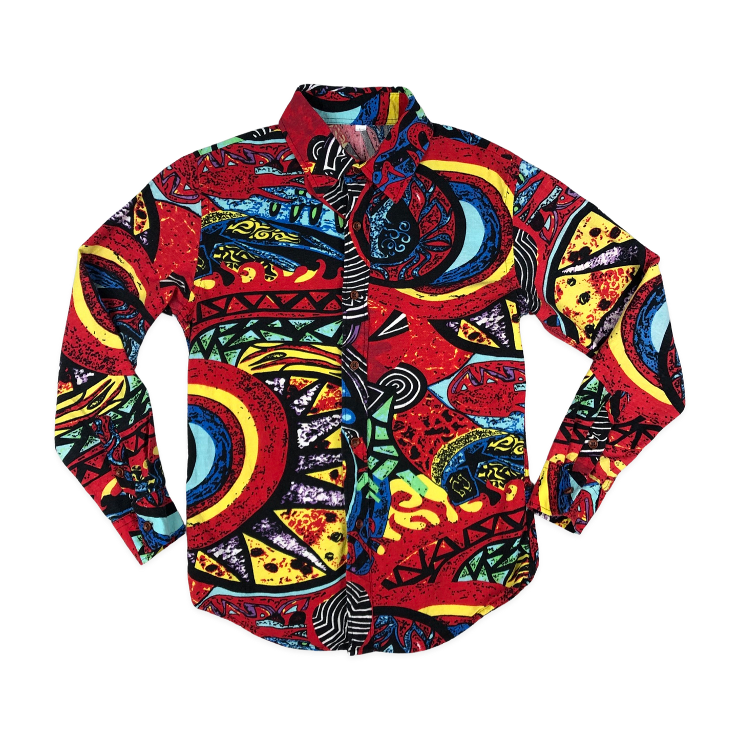 Vintage 80s Multicolour Crazy Print Shirt XS
