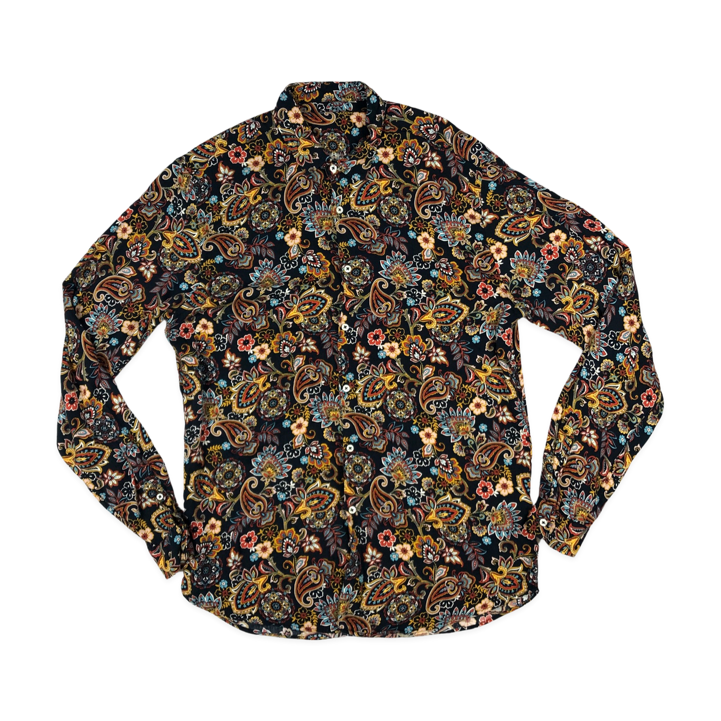 Vintage Multicolour Paisley Print Shirt M