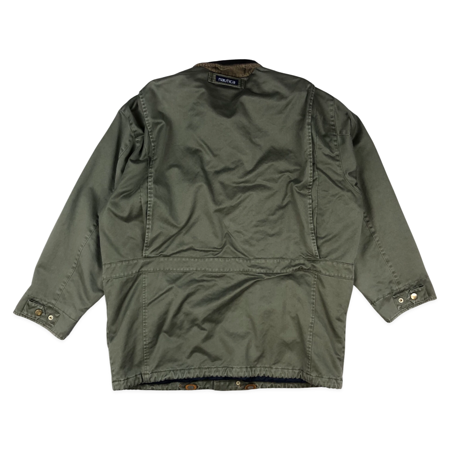 Vintage Nautica Green Canvas Parka Jacket XXL