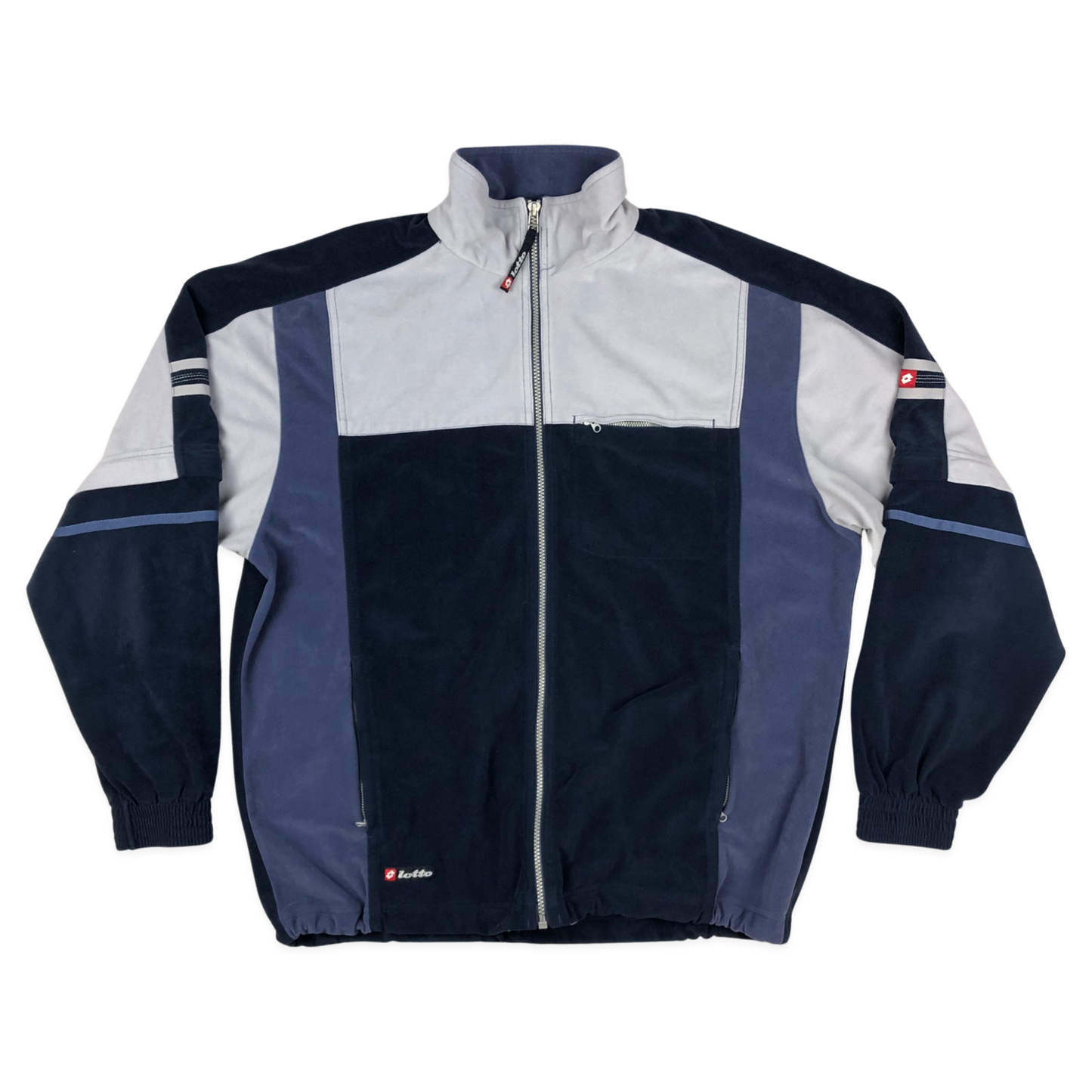 Vintage Lotto Blue and Grey Zip-up Track Jacket XXL