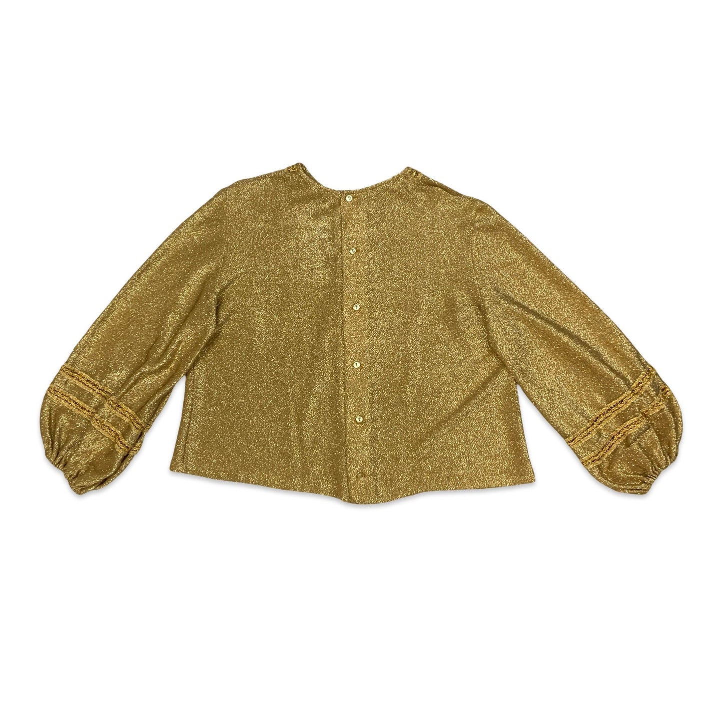 Vintage Glittery Gold Long Sleeve Blouse 18 20