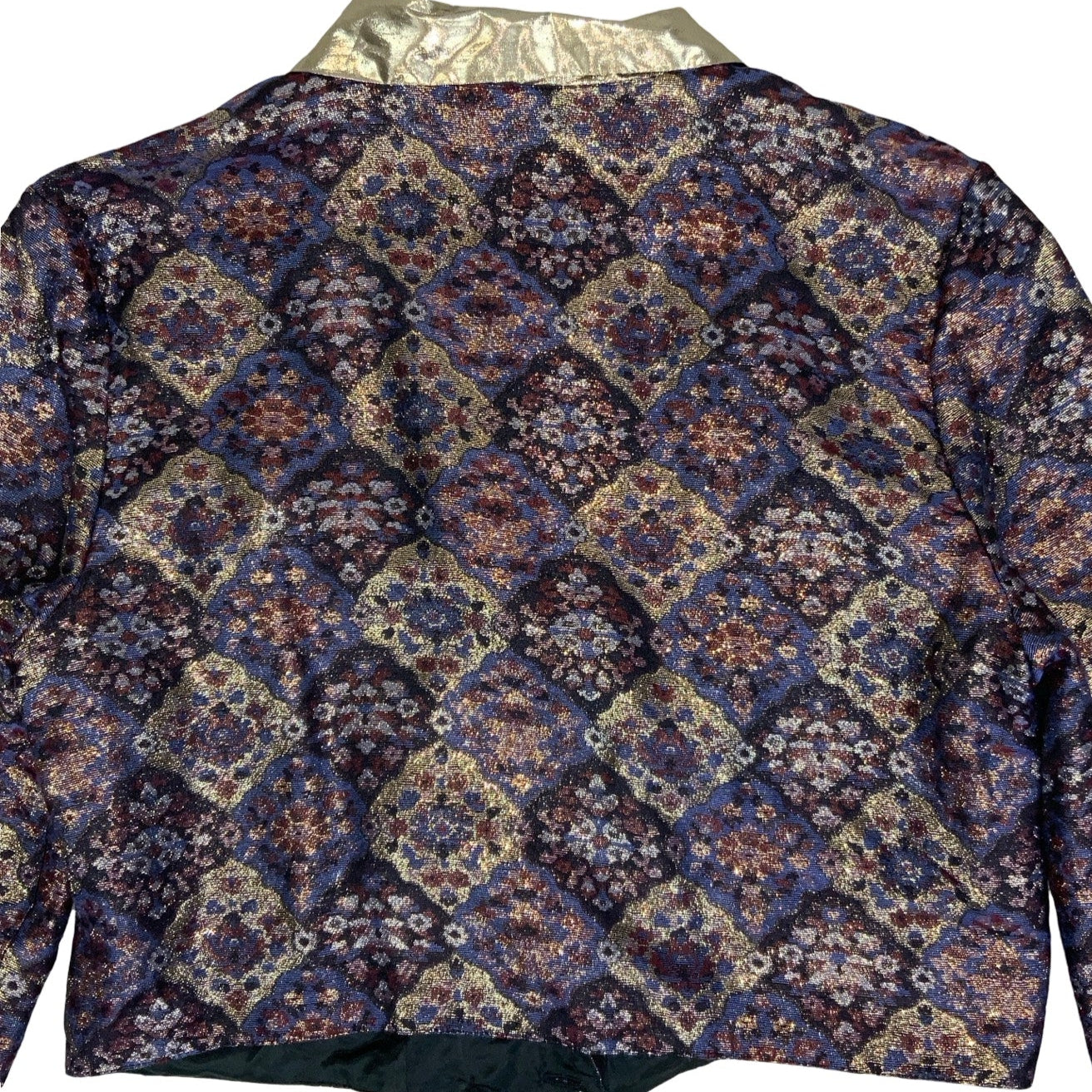 Vintage 80s 90s Purple Gold Geometric Blouse 12 14