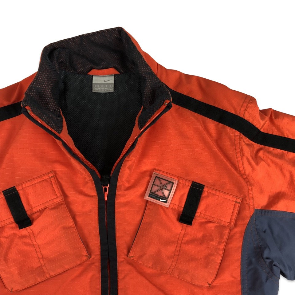 Vintage Y2K Nike Orange and Black Puffer Jacket M