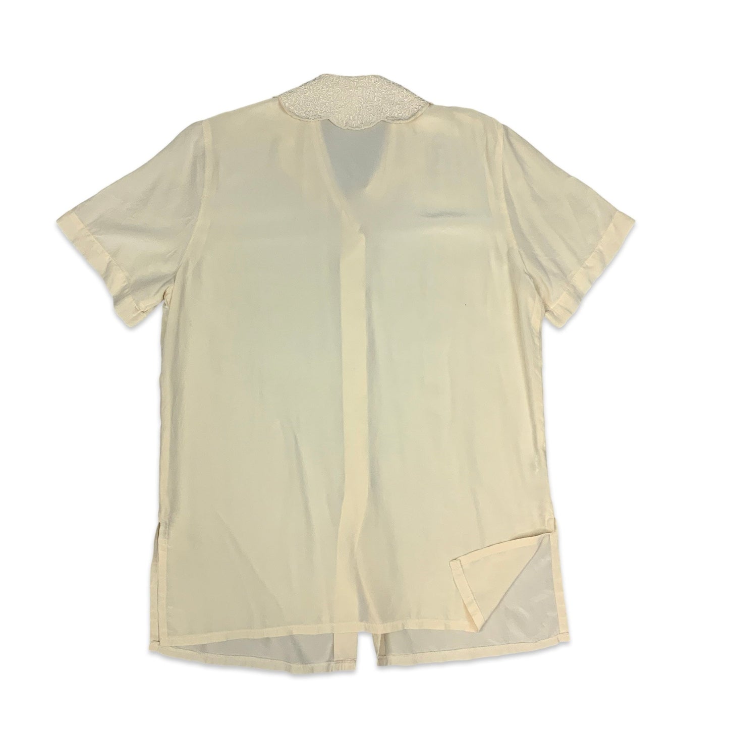 Vintage Cream Laura Ashley Silk Button Up Blouse 14 16