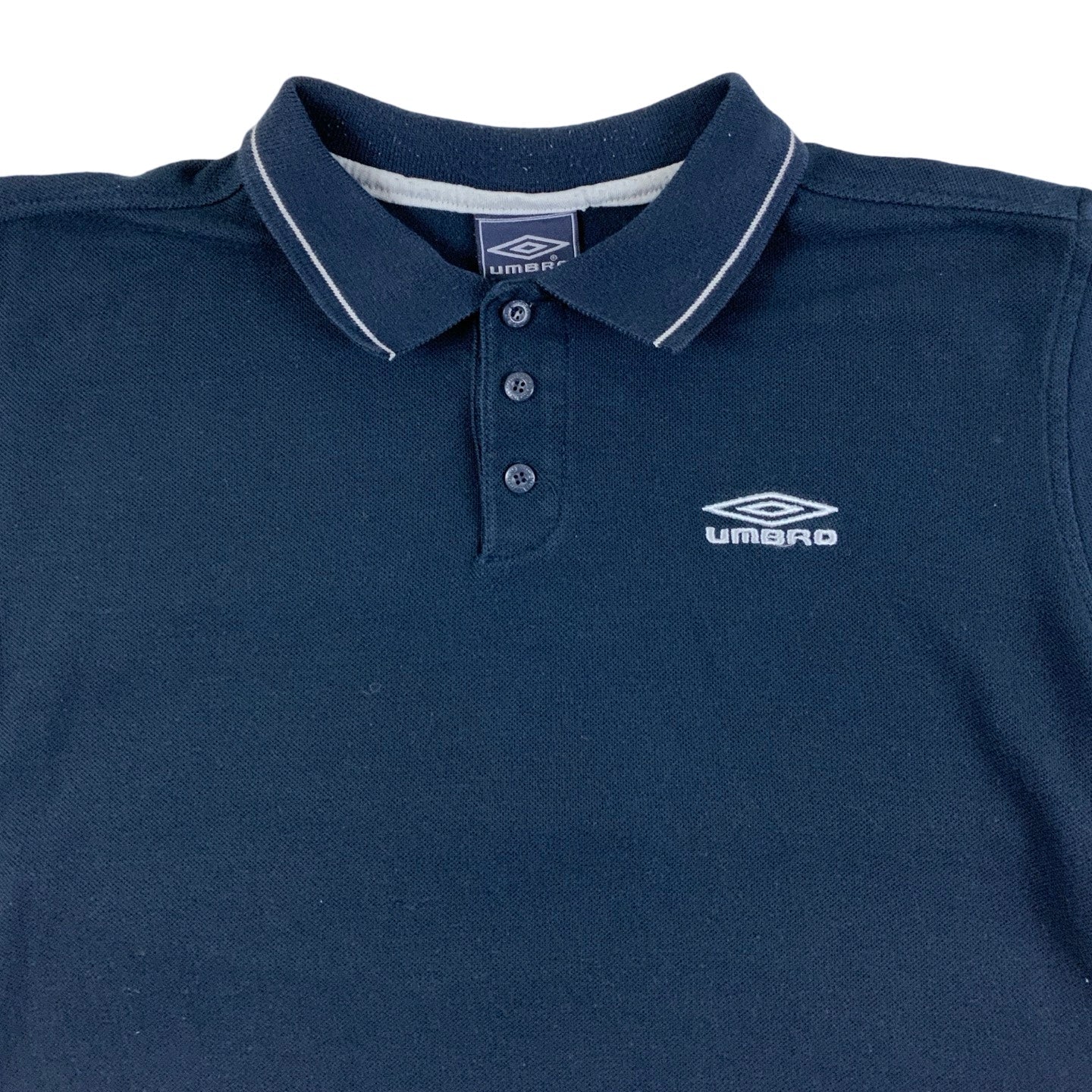 Vintage 'Umbro' Navy Blue Short Sleeve Polo Shirt S