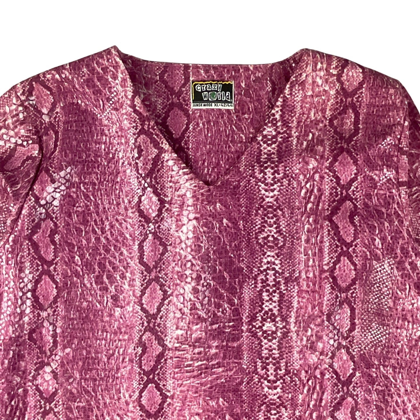 90s Y2K Pink Snake Print Top