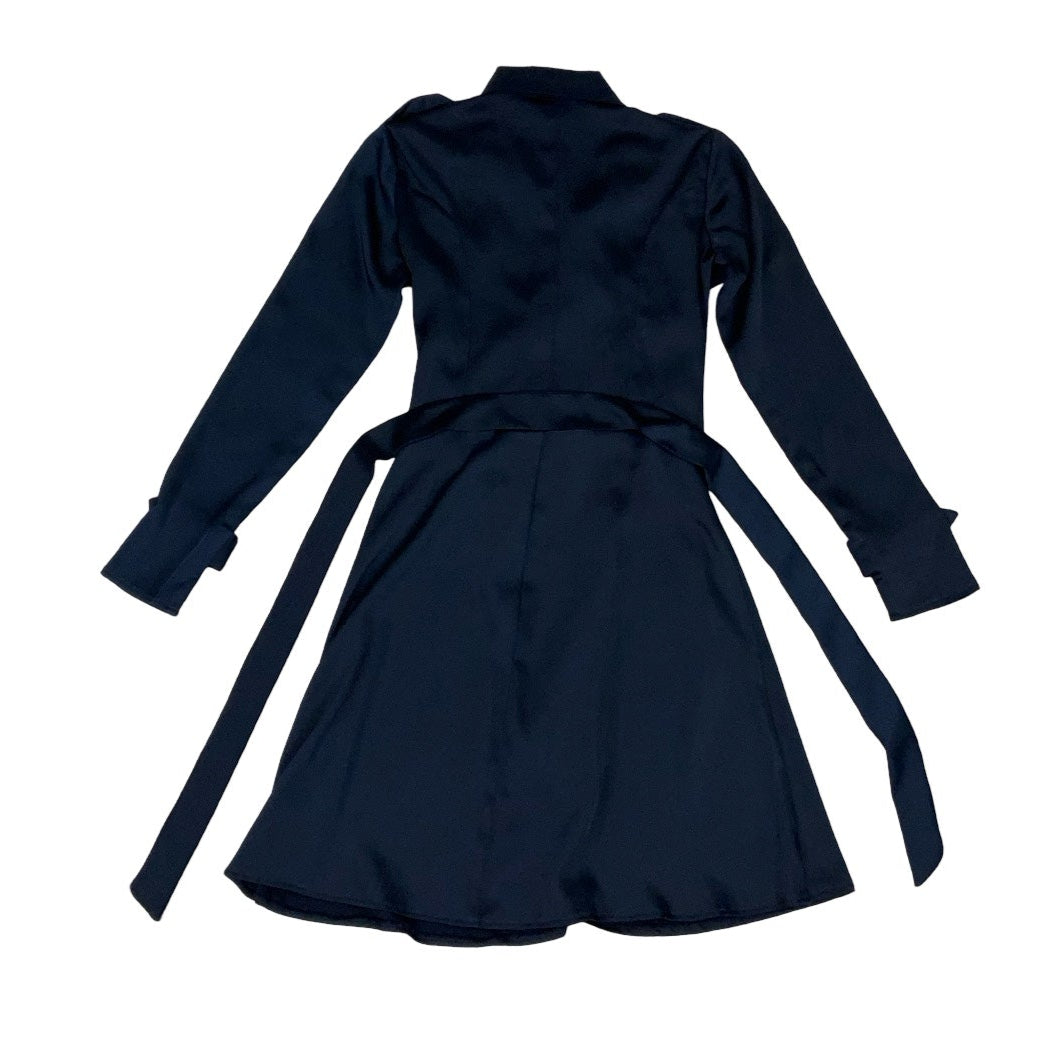 Vintage 90s Navy Blue Military Style Mini Day Dress XS 6