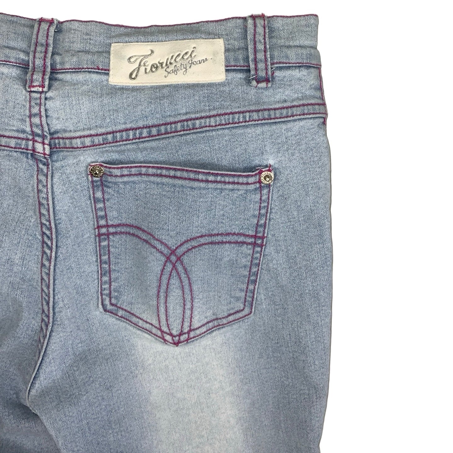 Vintage 90s Y2k ‘Fiorucci’ Light Blue Denim 3/4 Skinny Cropped Jeans 10 12
