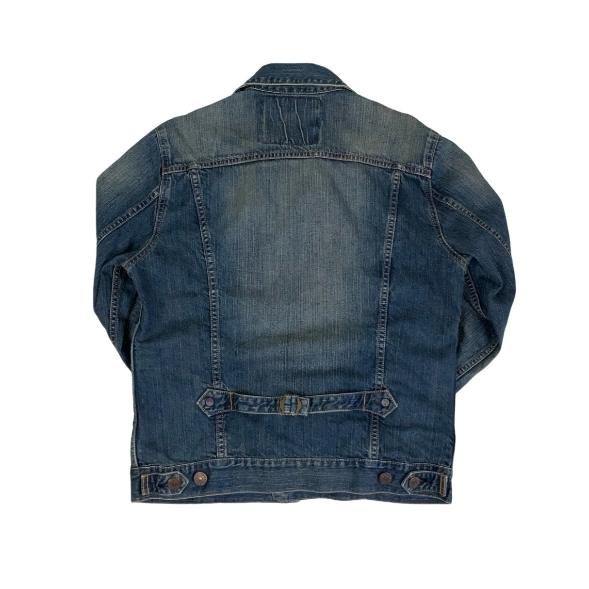 Vintage 90s ‘Edwin’ Blue Distressed Trucker Denim Jacket M