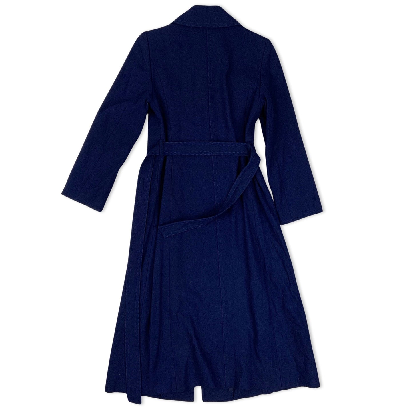 Vintage 90s Navy Wool Trench Coat 4