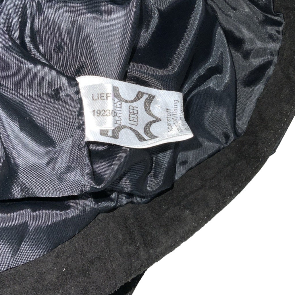 Vintage 80s ‘Kippie Company’ Black Patchwork Beaded Statement Crop Suede Leather Jacket 14 16