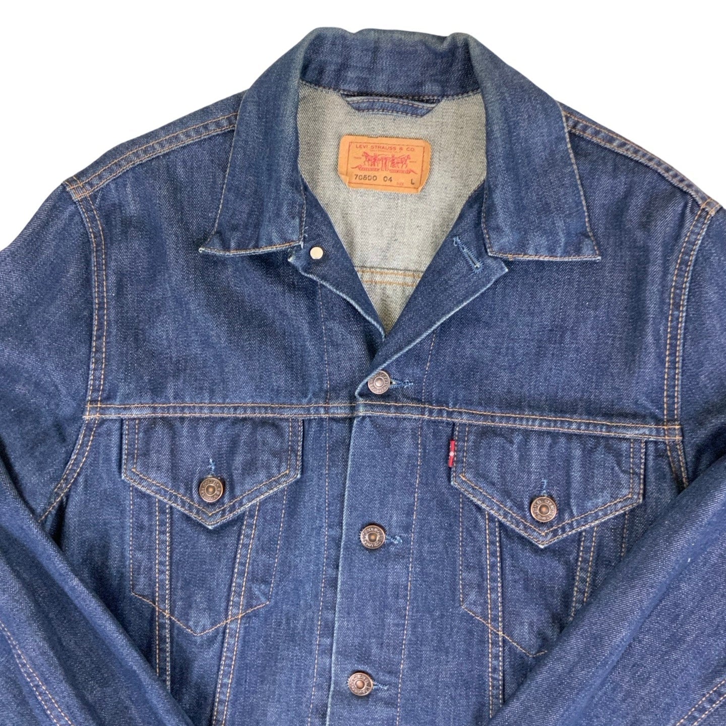 Vintage 70s 80s (70500) Small e Red Tab Levis Denim Trucker Jacket S M