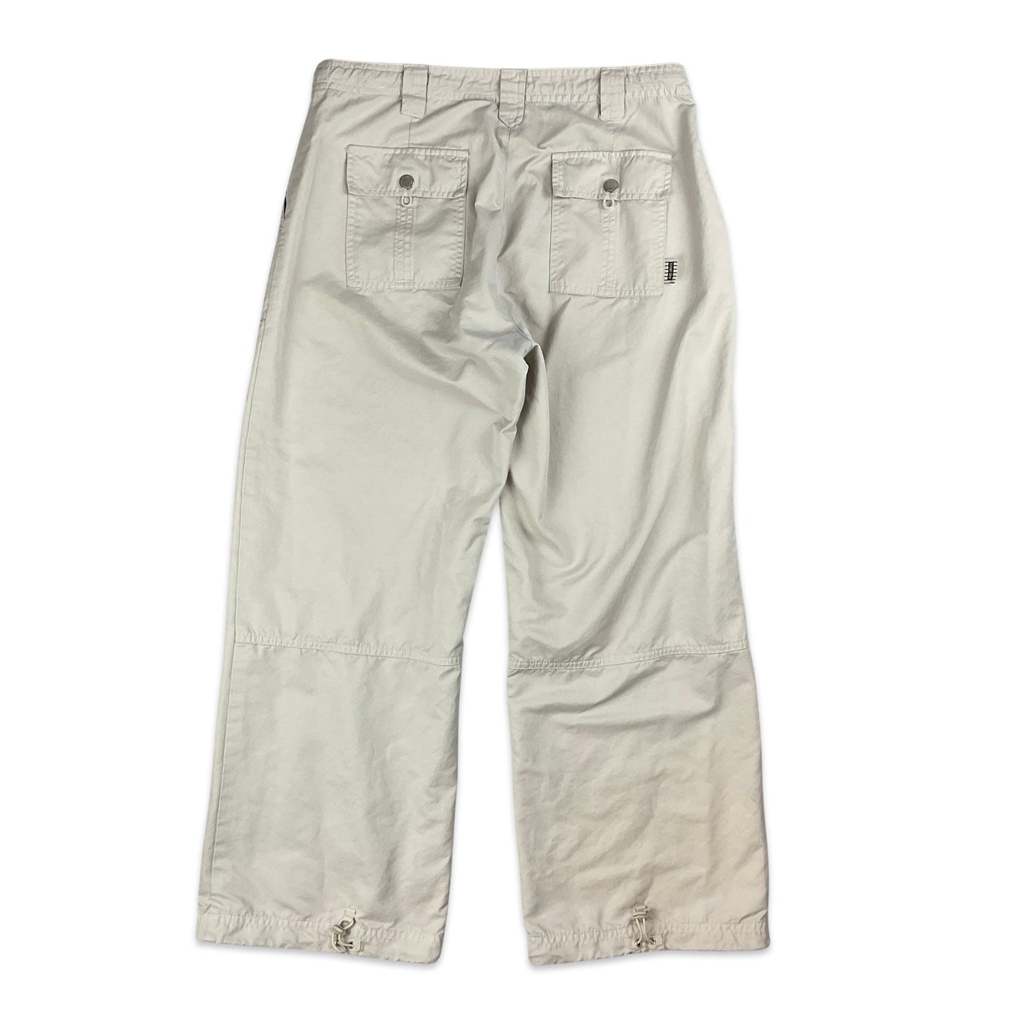 90s Beige Petite Leg Cargo Trousers 12 14