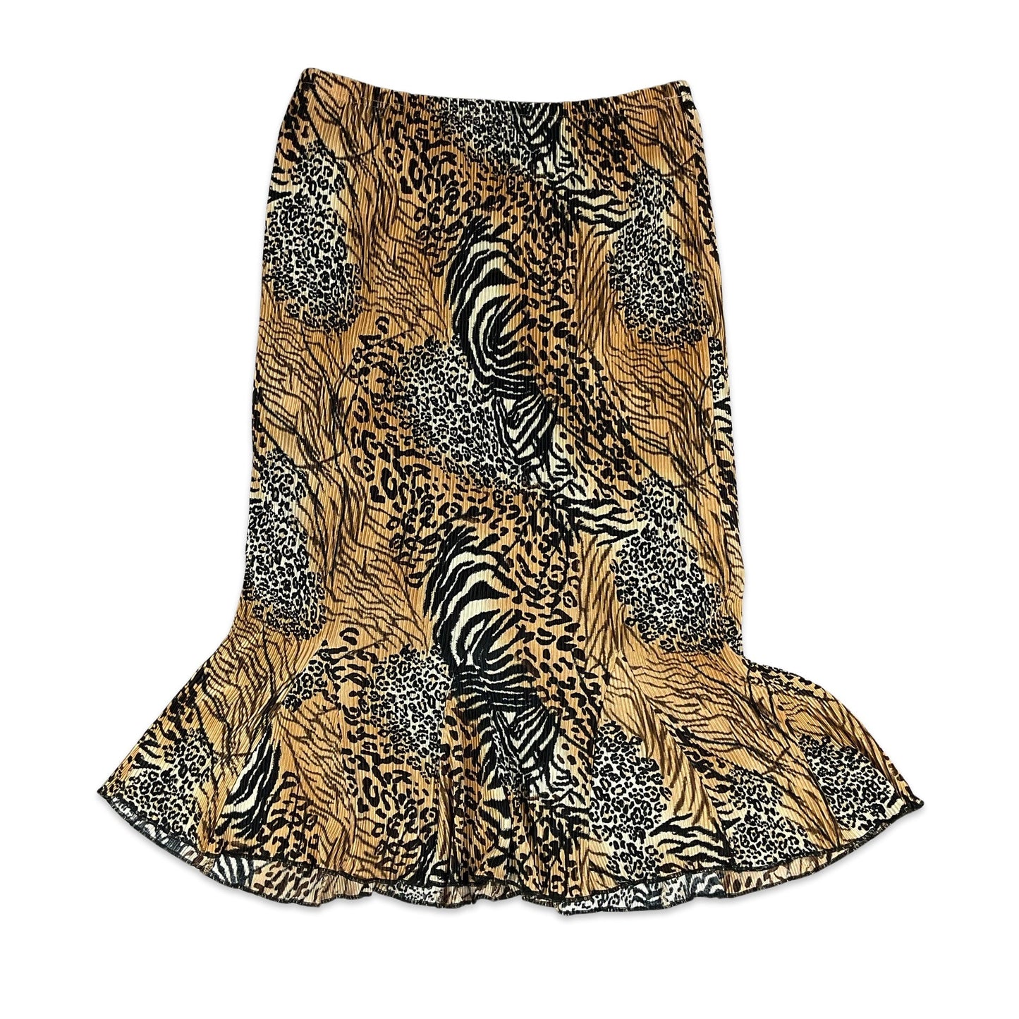 90s Animal Print Mermaid Midi Skirt