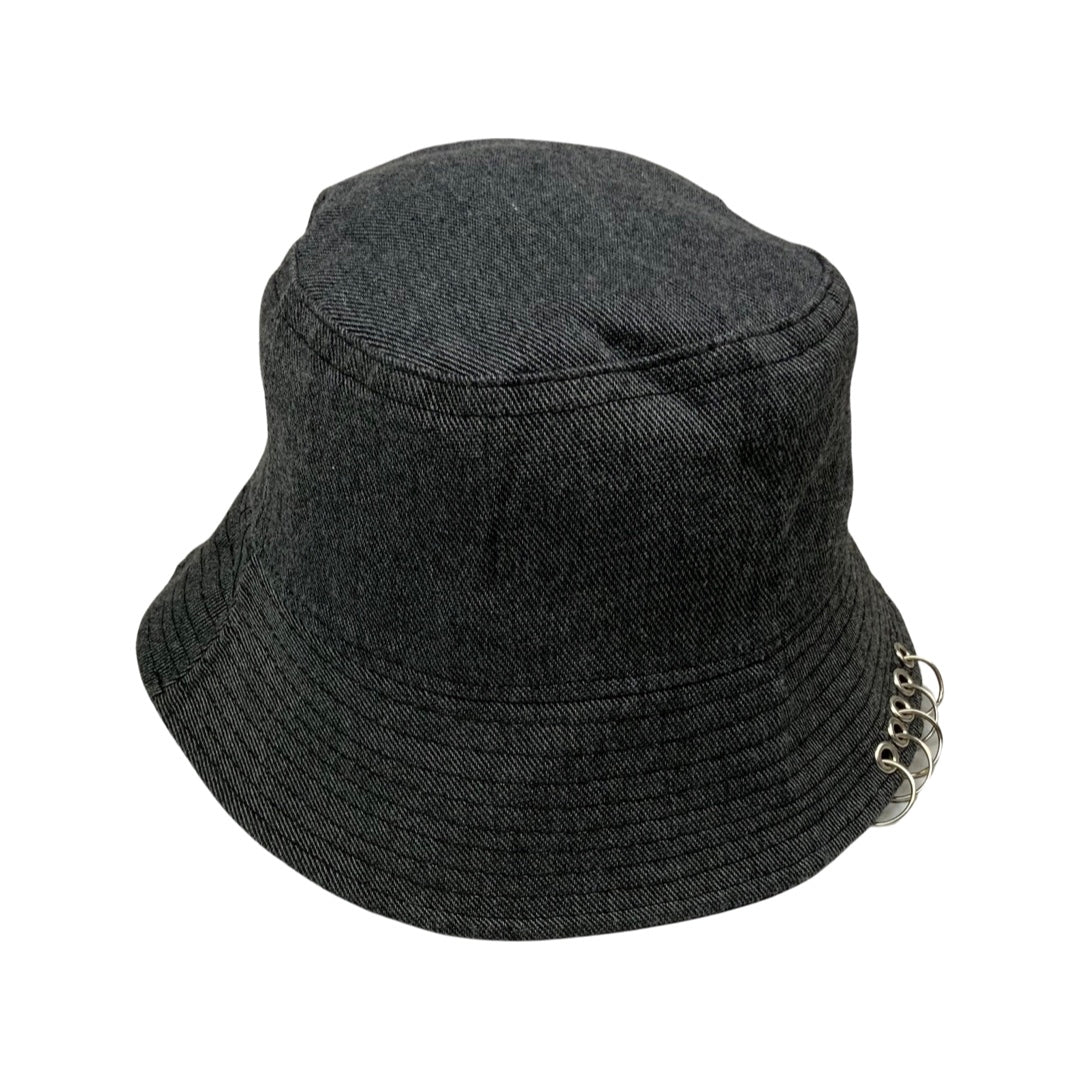Vintage Denim With Hoop Detail Bucket Hat