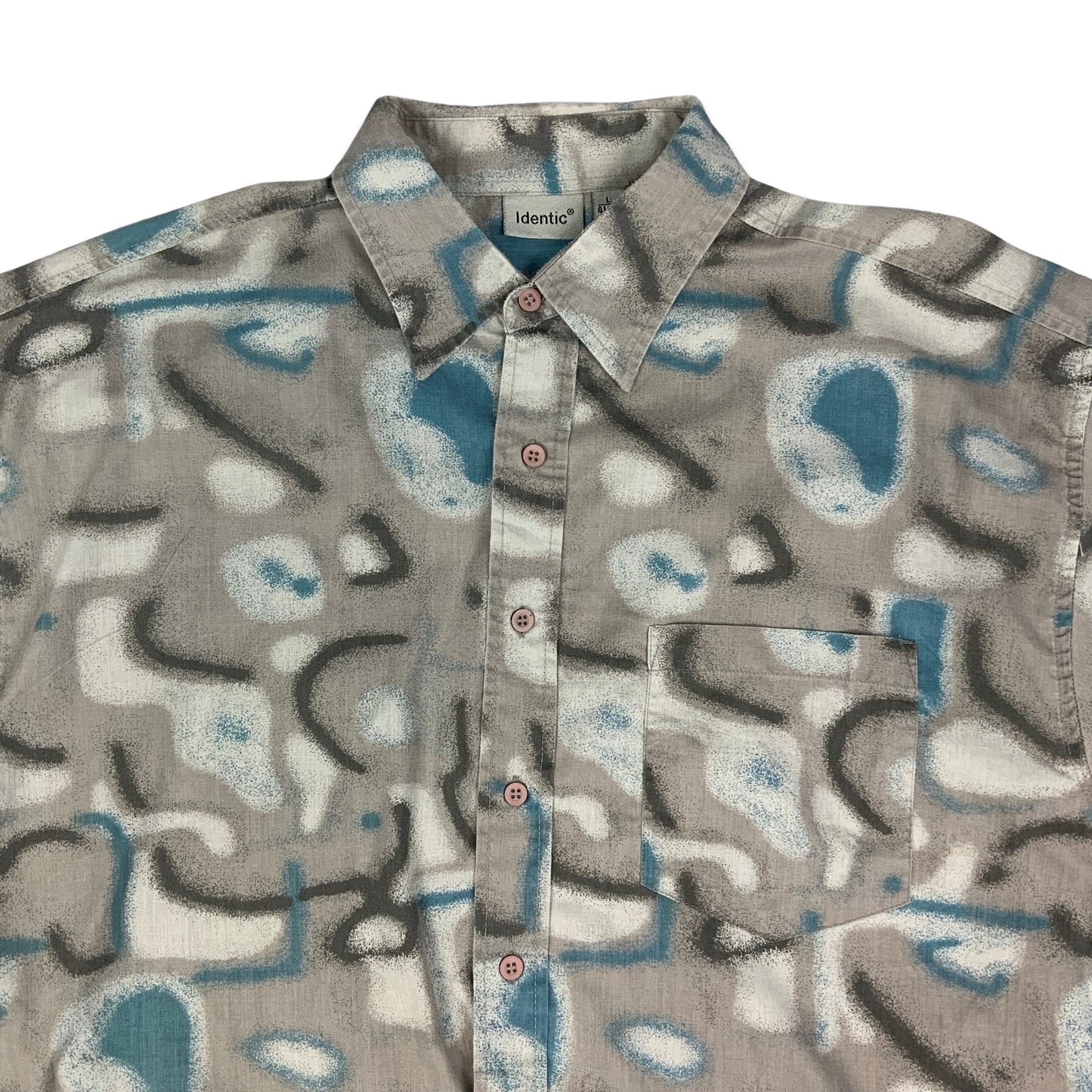 90s Y2K Grey & Blue Shirt L