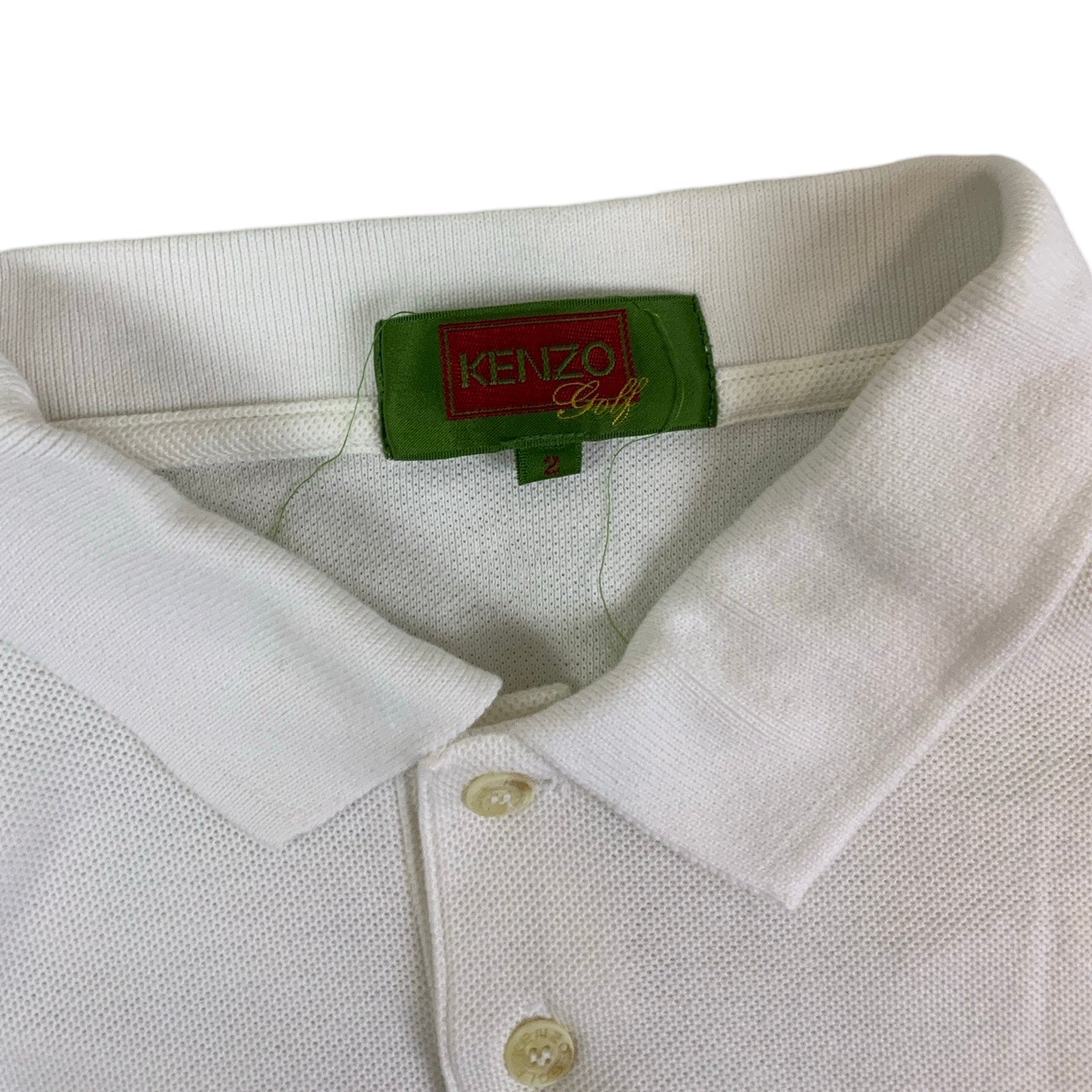 Vintage 90s Kenzo White Polo T-Shirt M