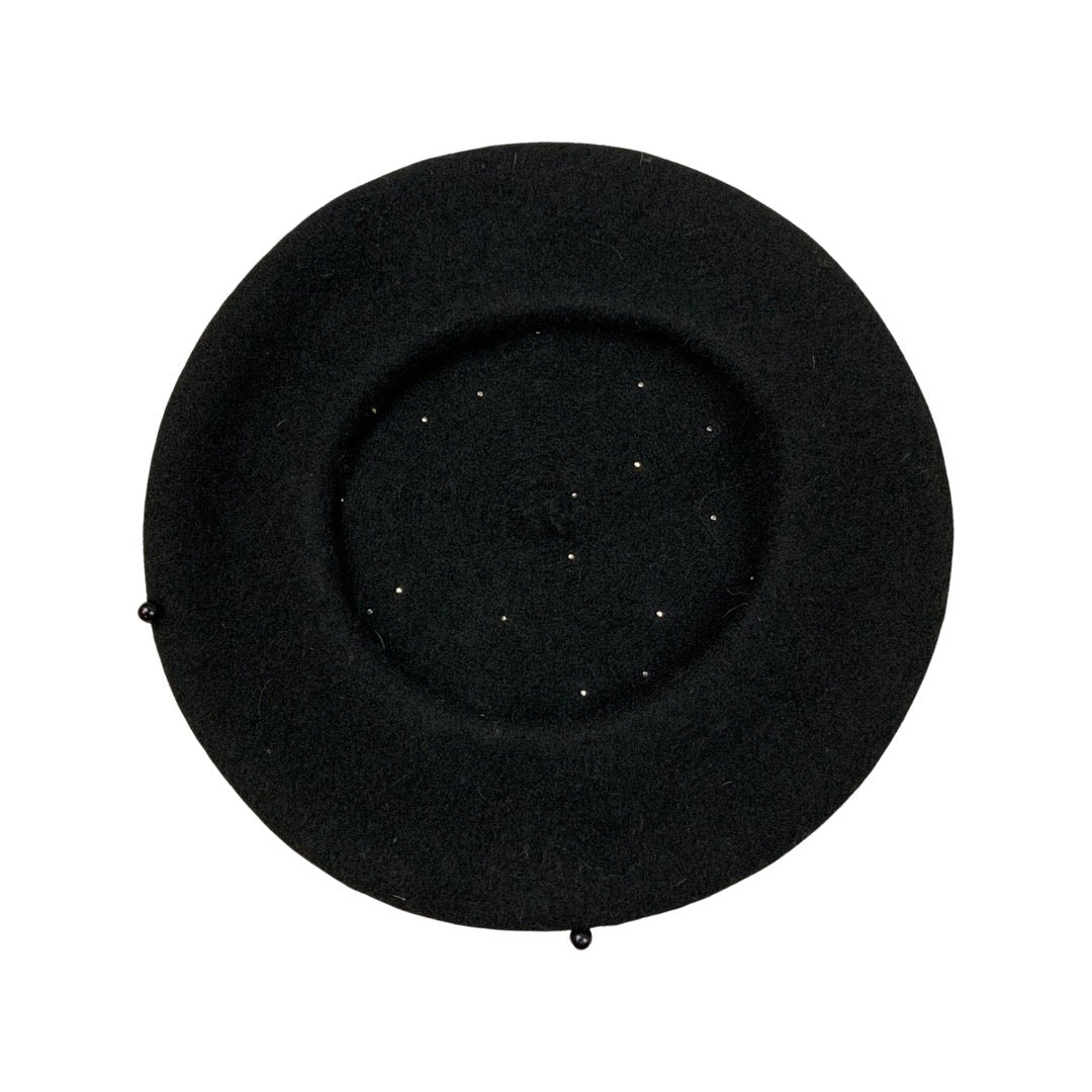 Vintage Black Beaded Beret