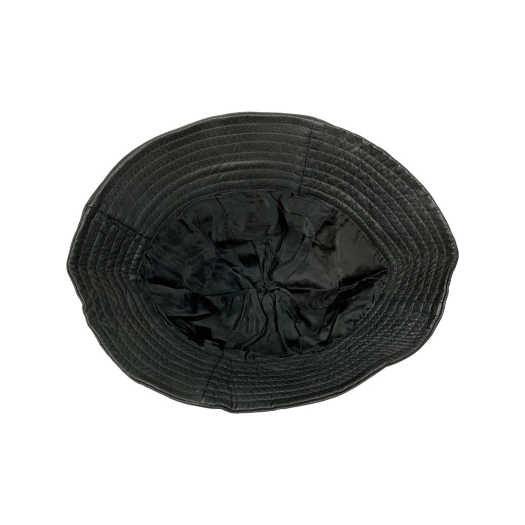 Vintage Black Leather Bucket Hat
