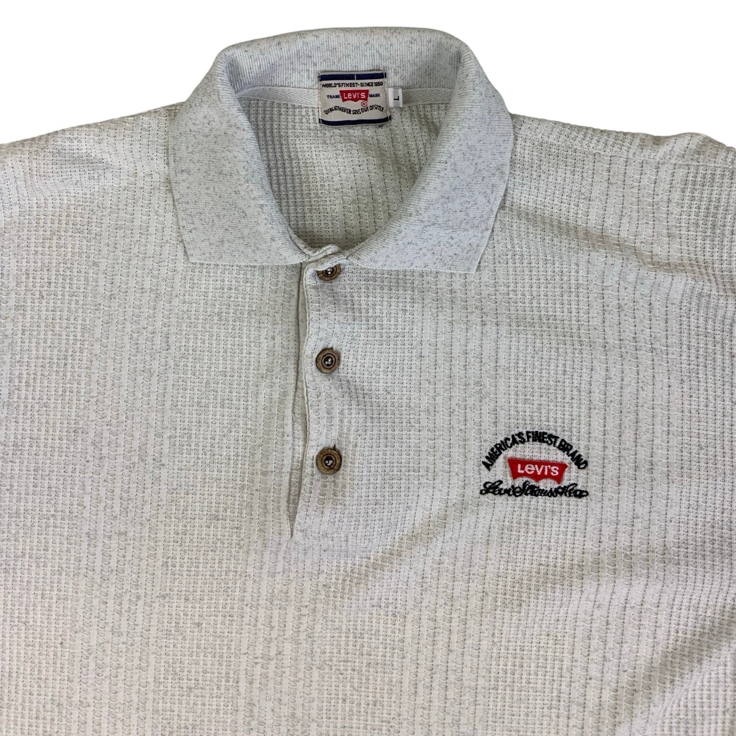Vintage Trade Mark Levi's Off-White Polo Shirt M L
