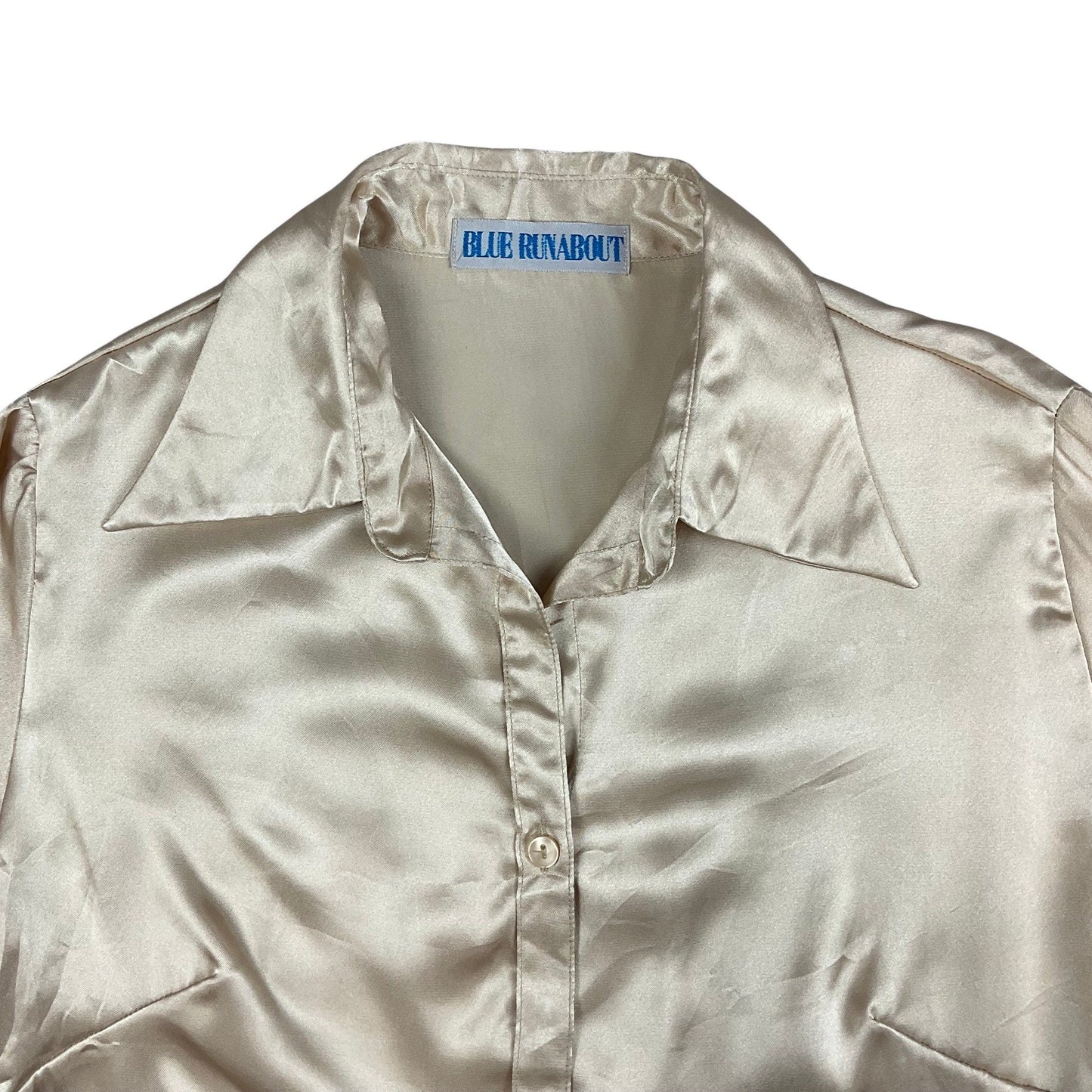 Vintage 90s Gold Champagne Satin Blouse 8 10