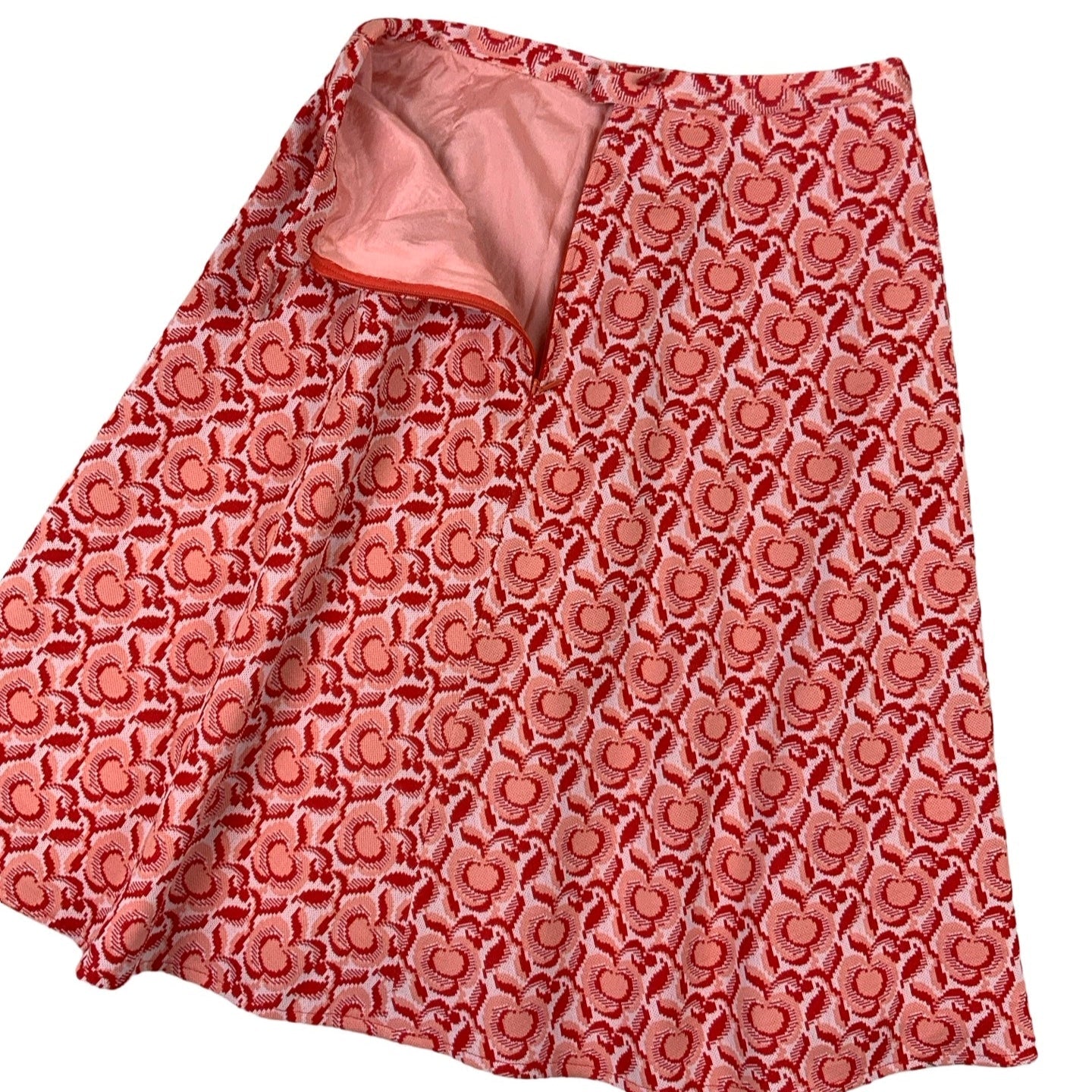 Vintage 60s 70s Peach Midi Circle Swing Skirt XS 8