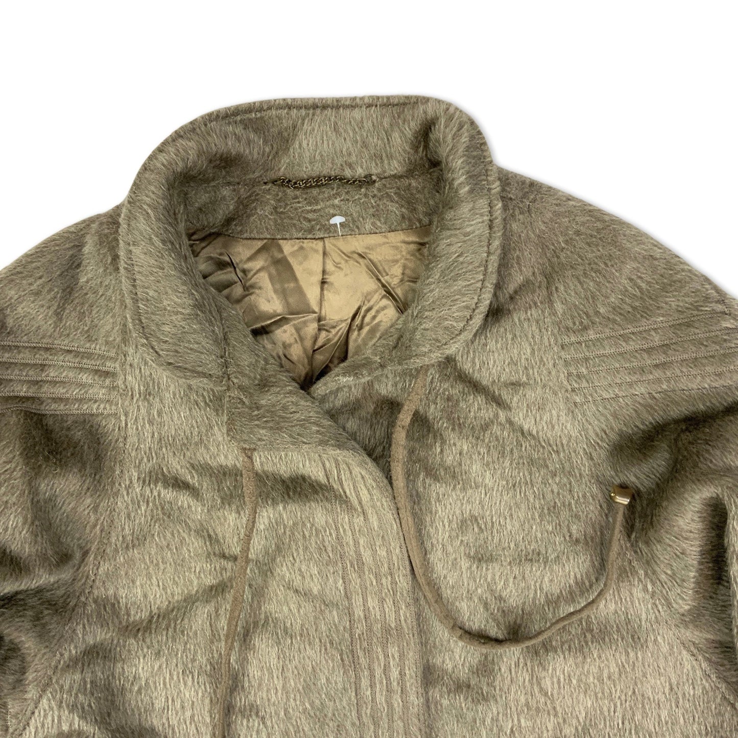 Vintage Beige Llama Wool Duster Coat 14 16